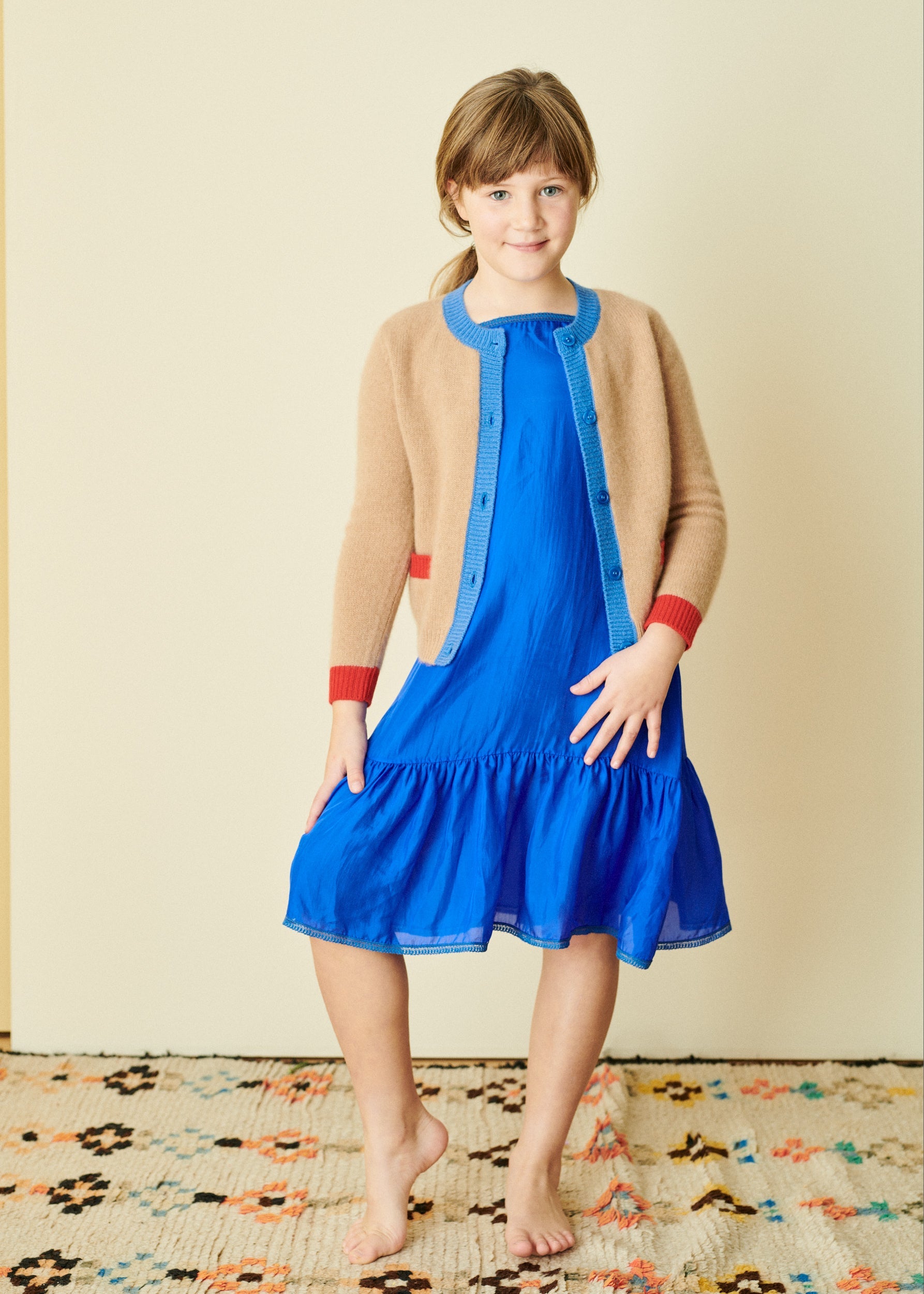 ANISE CARDIGAN - CAMEL/BLUE