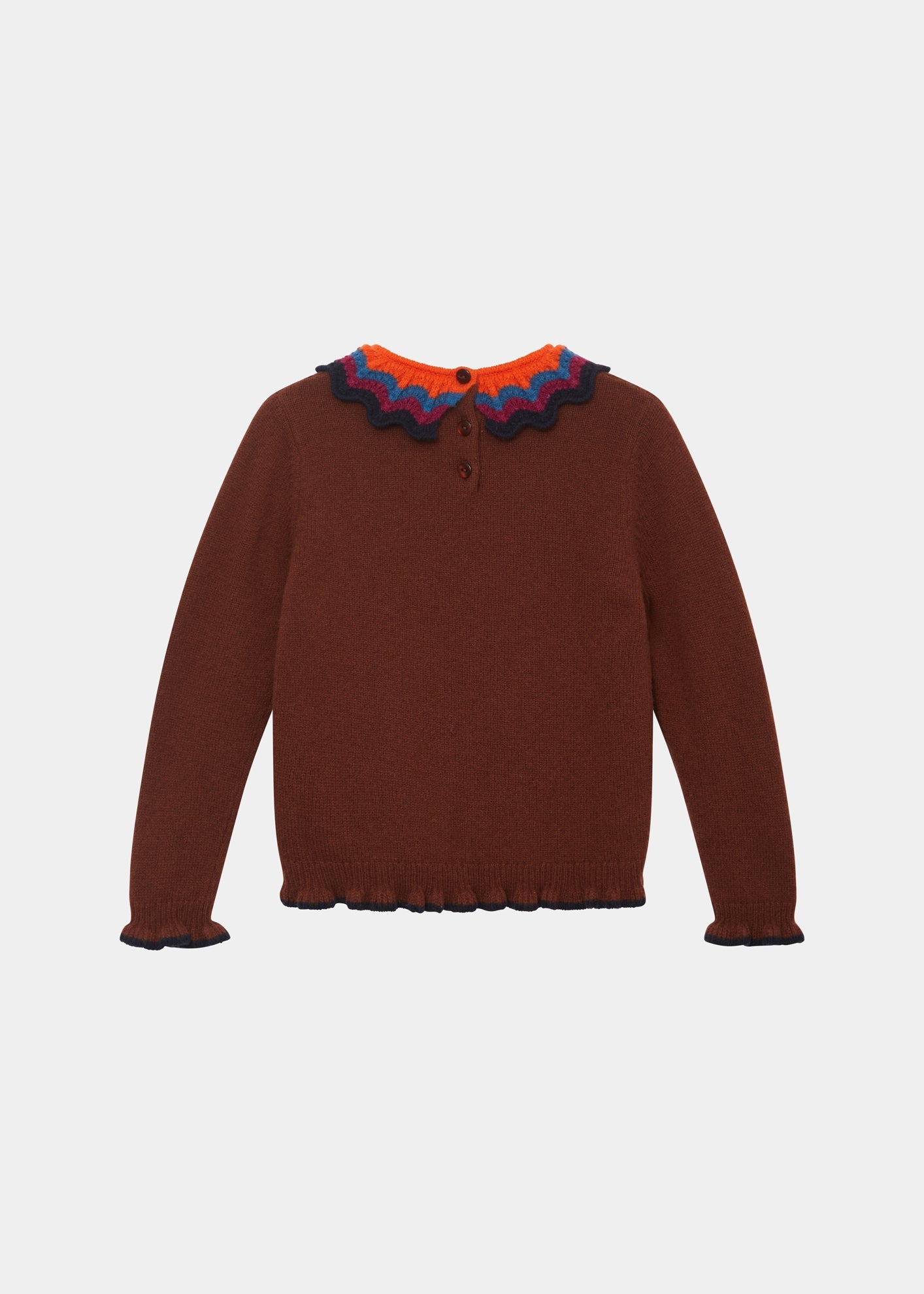 WOMAN EMBROIDERY JUMPER - NUTMEG