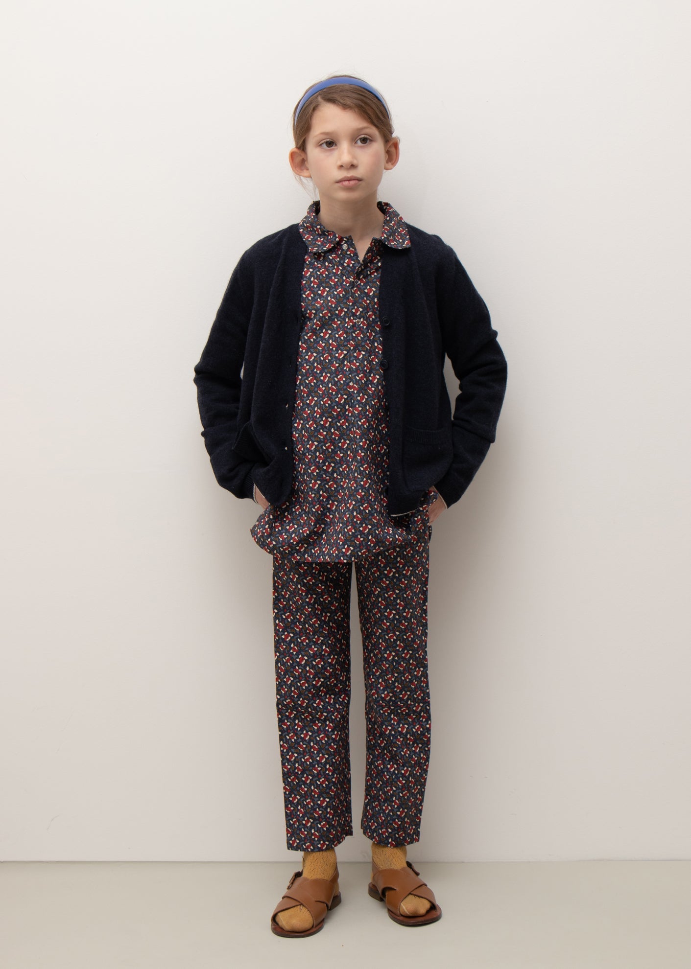 FICUS KIDS TROUSER - NAVY SEED PRINT 1