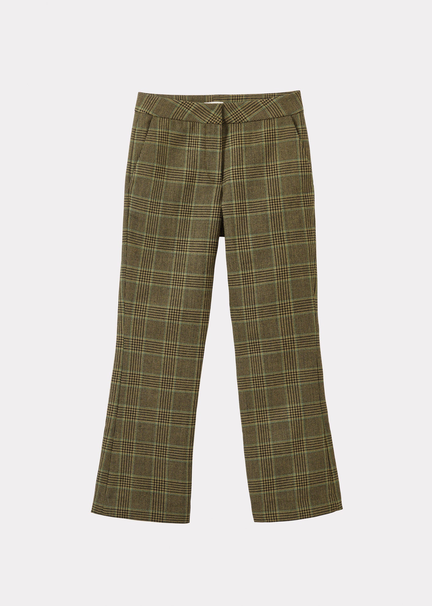 WOMAN KICK FLARE TROUSER - YELLOW / BLACK CHECK