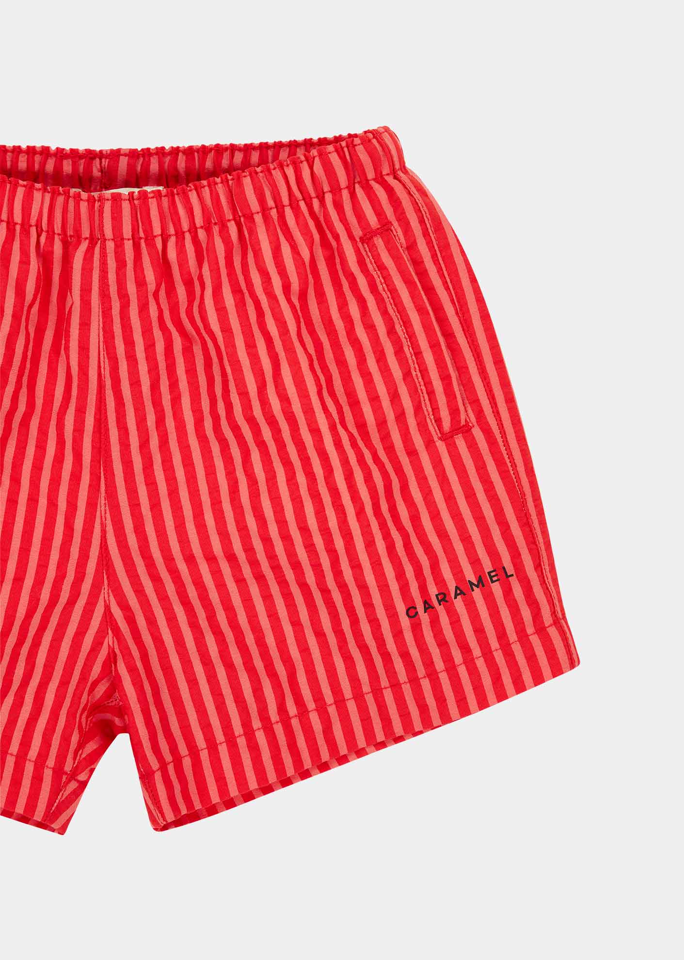 KOHLRABI SWIM SHORTS - RED STRIPE