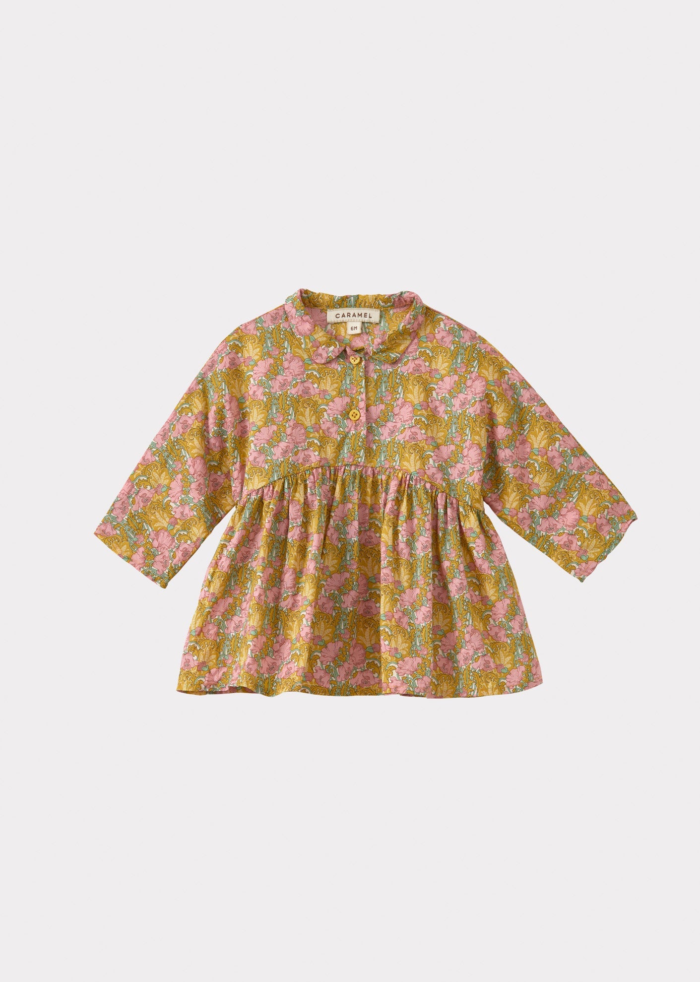 LEONA BABY TOP - PINK/YELLOW