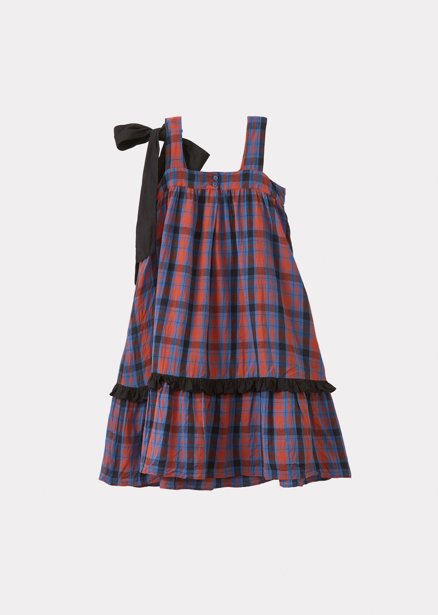 PEONY DRESS - RED/BLUE TARTAN