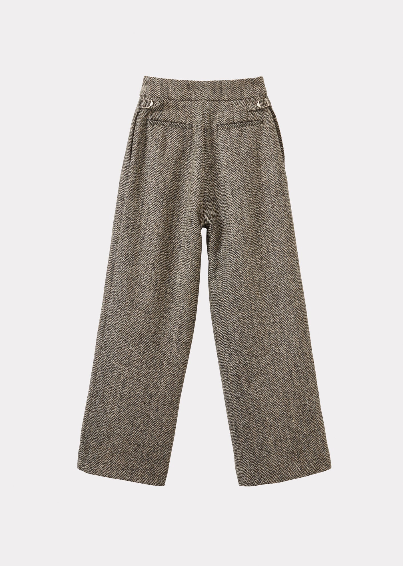 WOMAN PLEAT TROUSER - HERRINGBONE