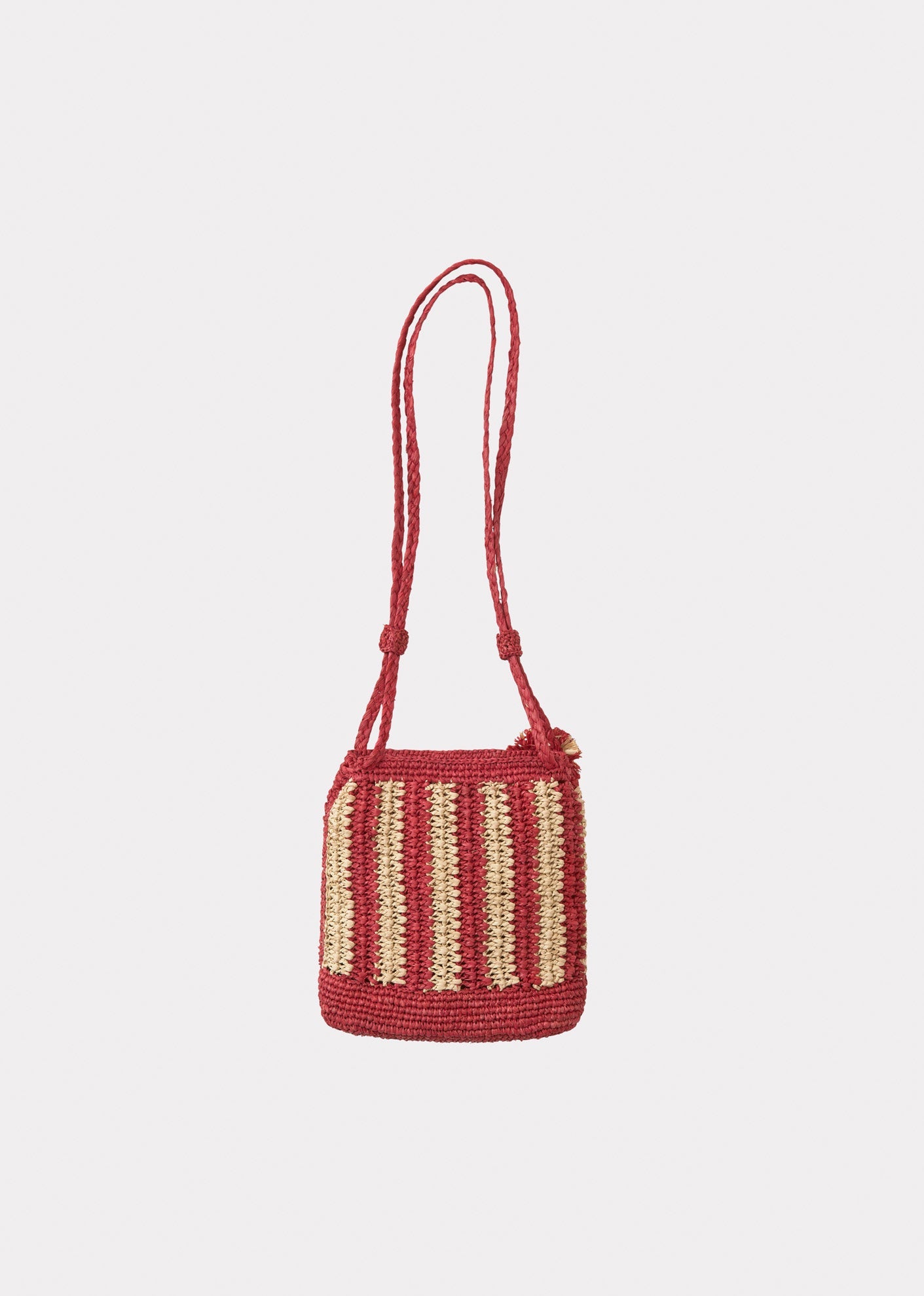 RAFFIA CROCHET BAG  - FUCHSIA/NATURAL