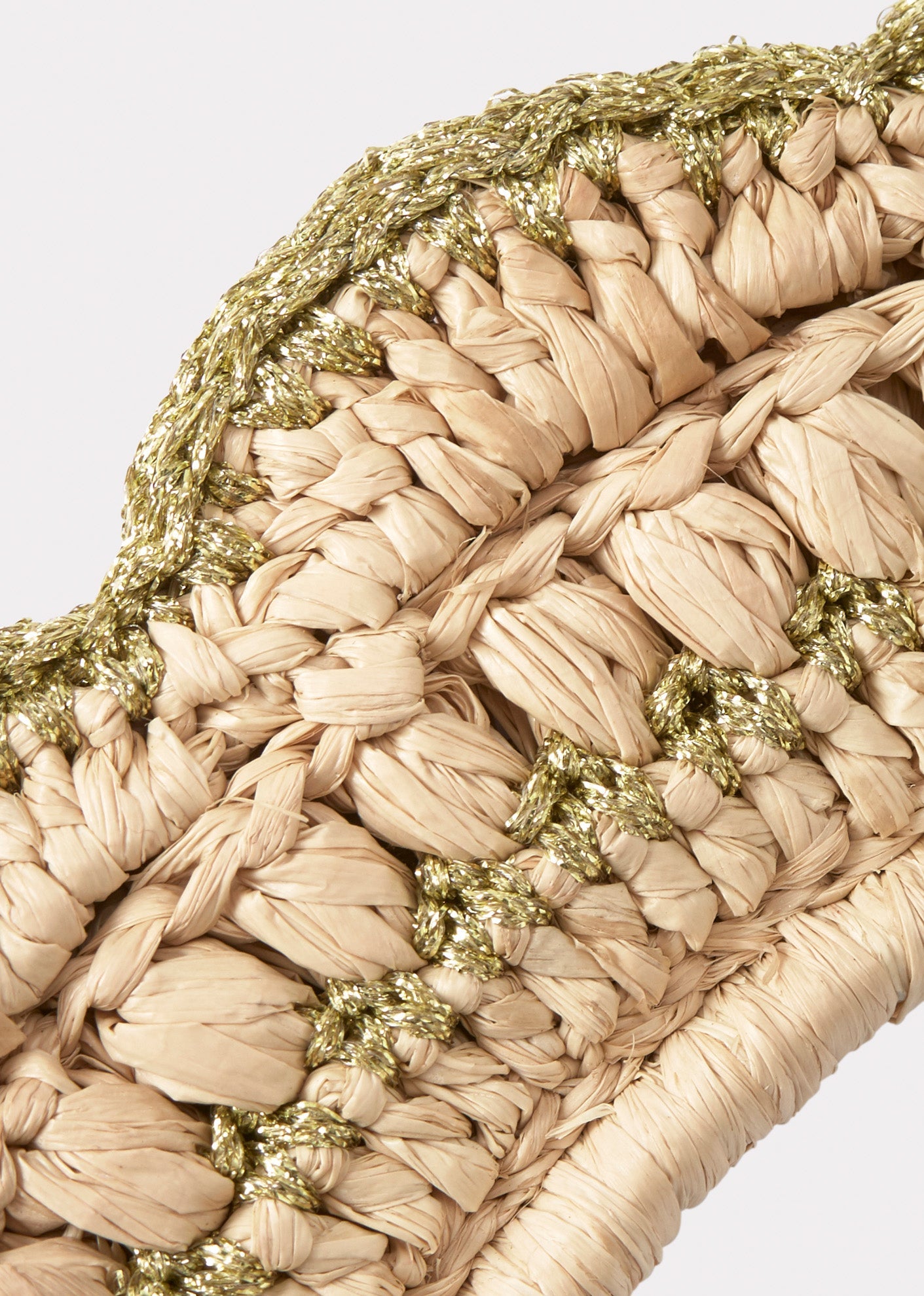 RAFFIA CROCHET TIARA - GOLD/NATURAL