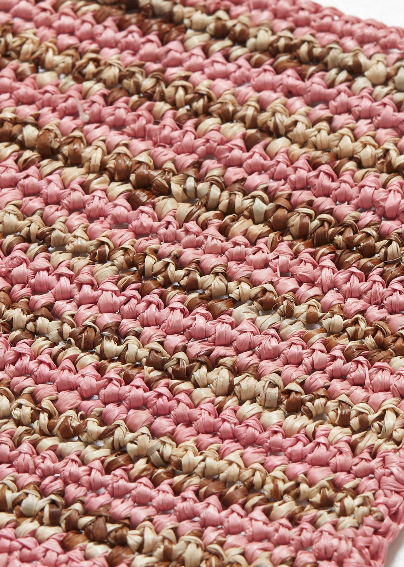 RAFFIA SQUARE COASTER - WATERMELON STRIPE