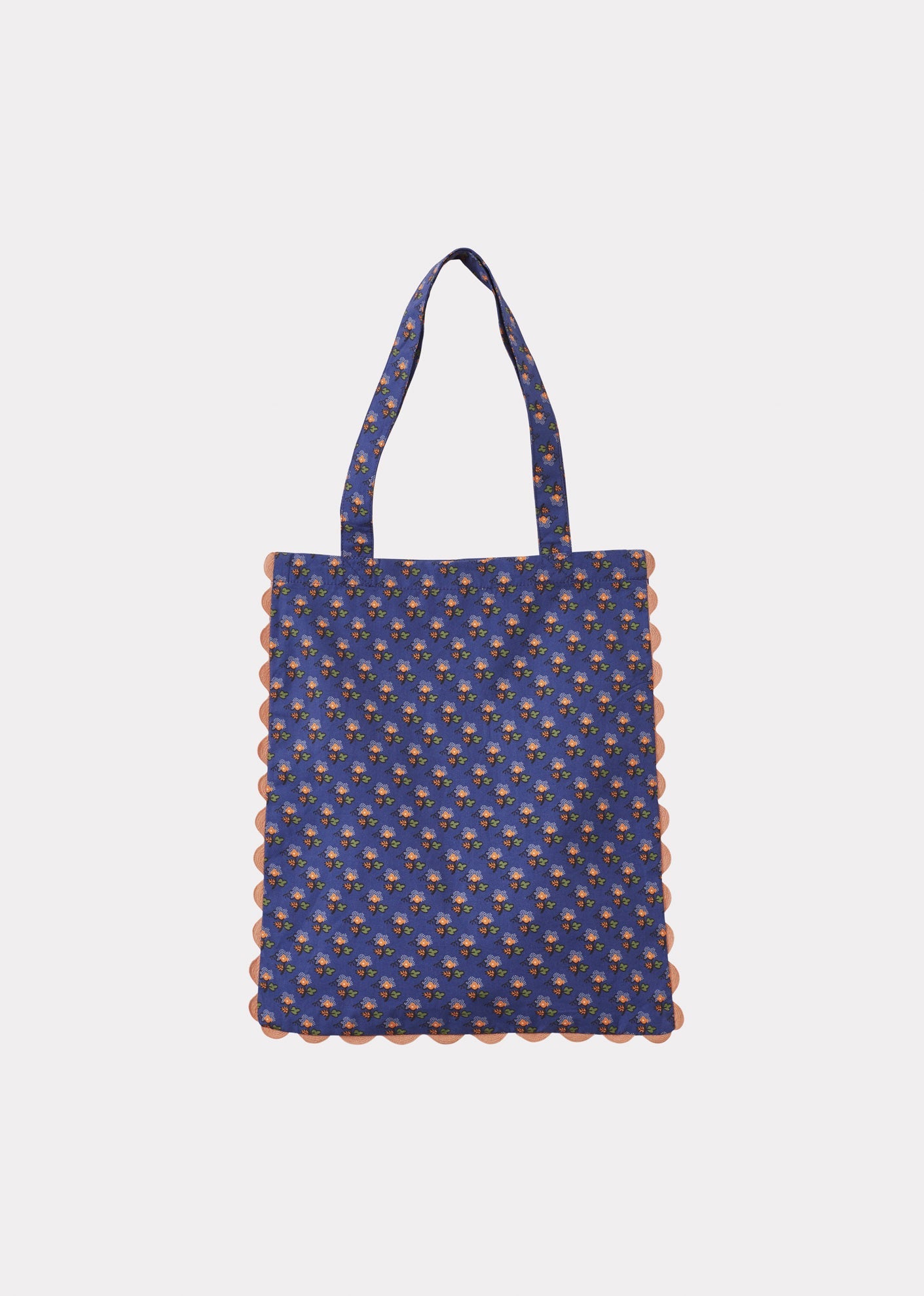 SMALL TOTE BAG - NAVY POSY PRINT