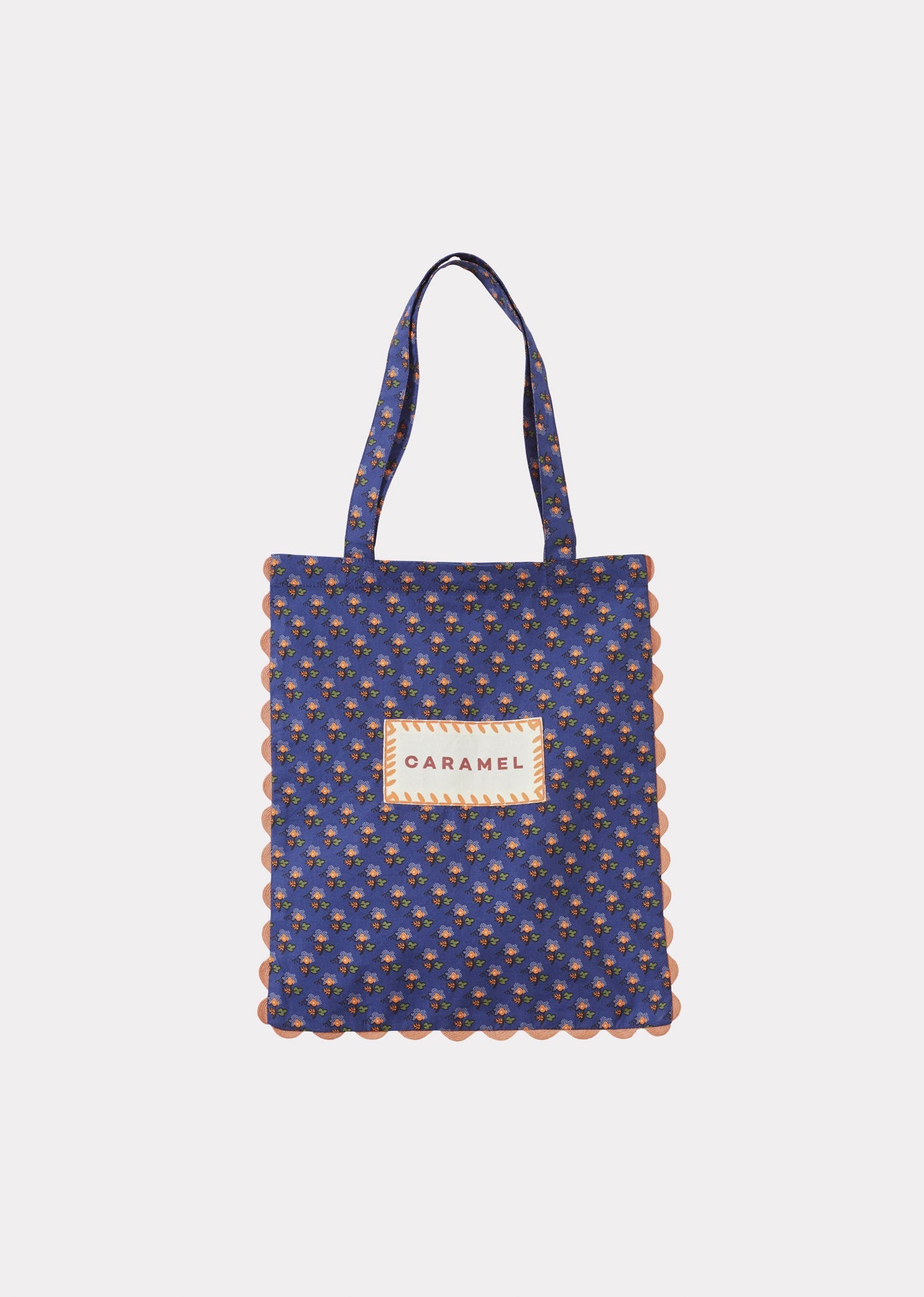 SMALL TOTE BAG - NAVY POSY PRINT