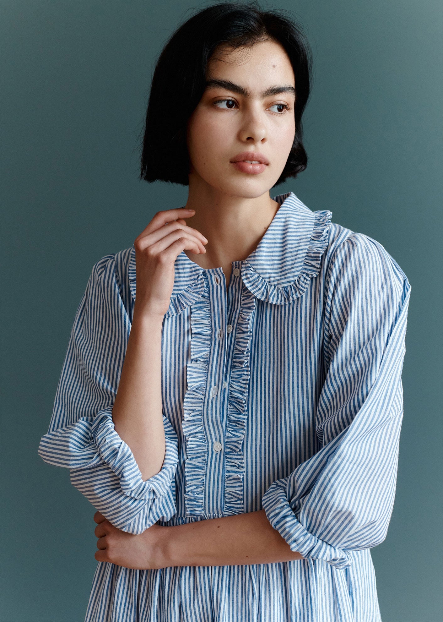 SS23---FRILL-DRESS-BLUE-STRIPE-2