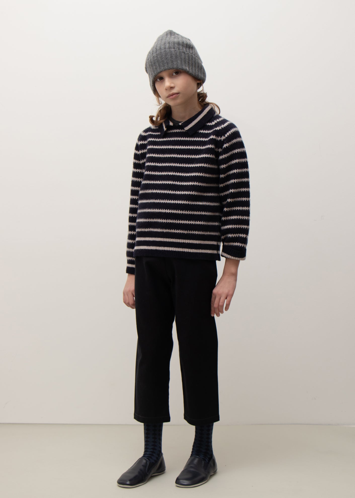 VEVE KIDS JUMPER - NAVY/ECRU 1