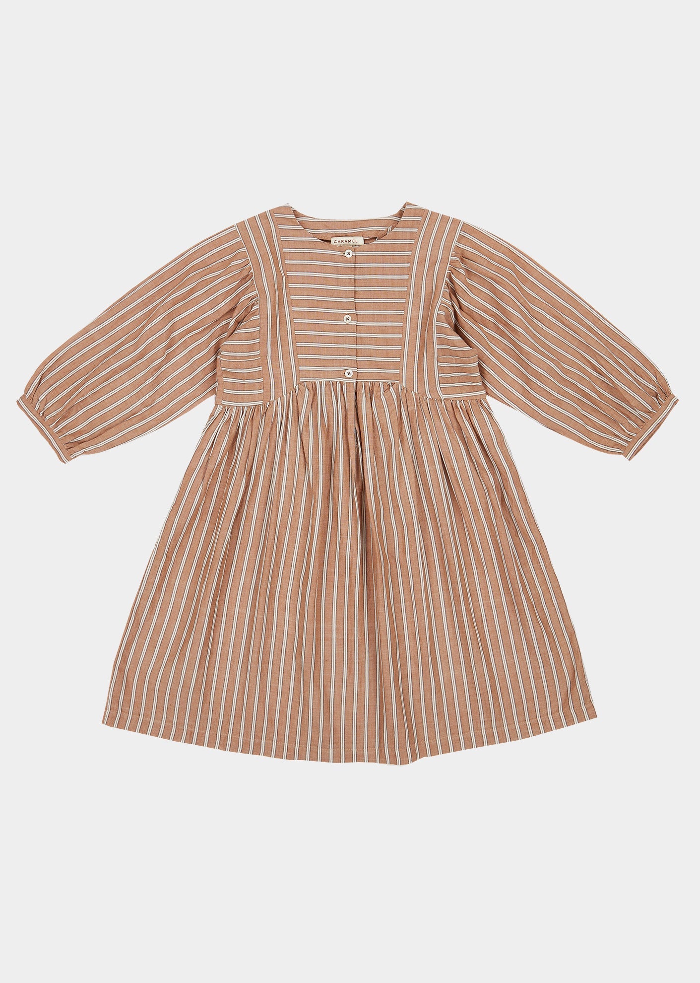 YARROW DRESS - BEIGE STRIPE