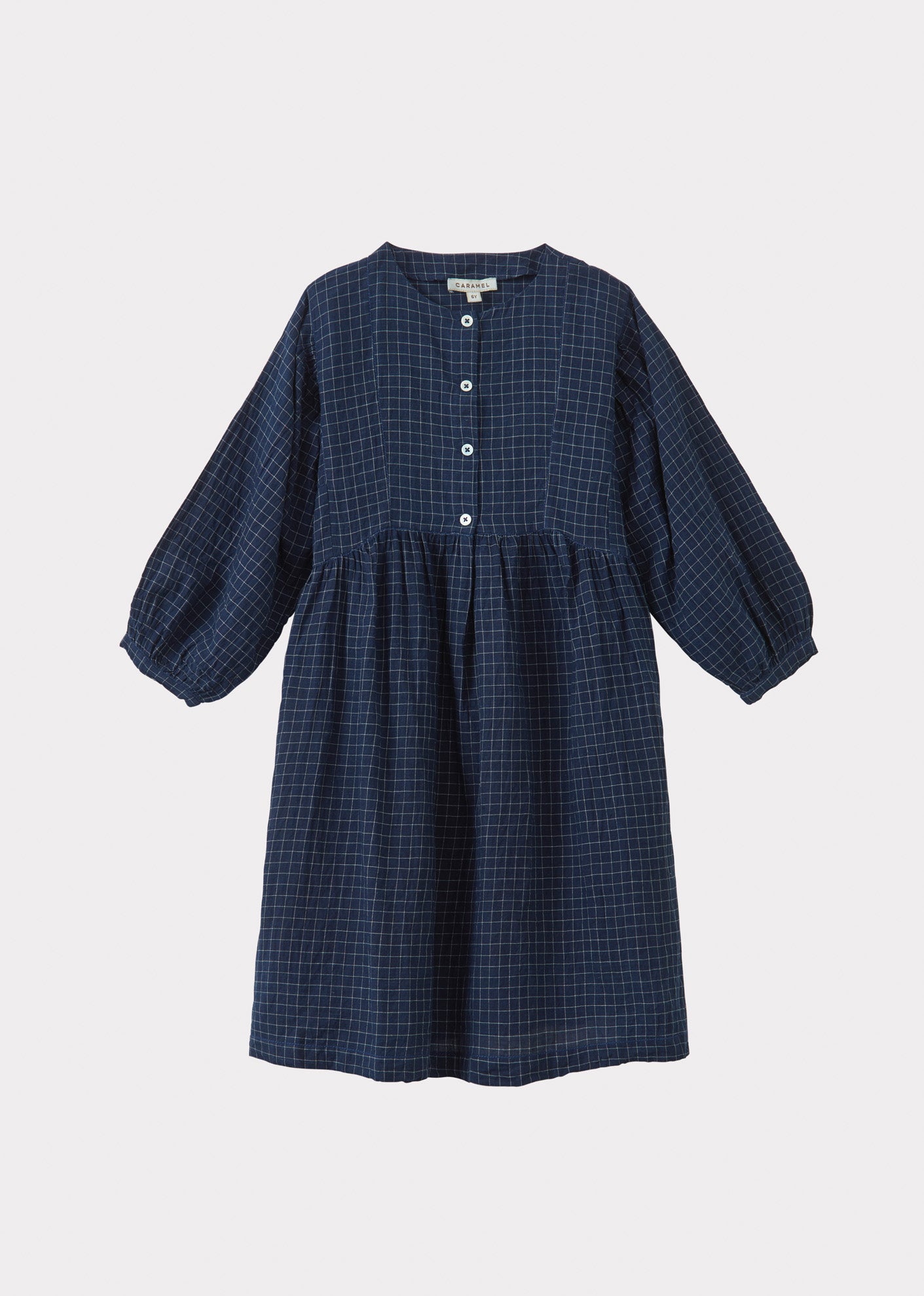 YARROW DRESS TEEN - NAVY YARN DYED CHECK