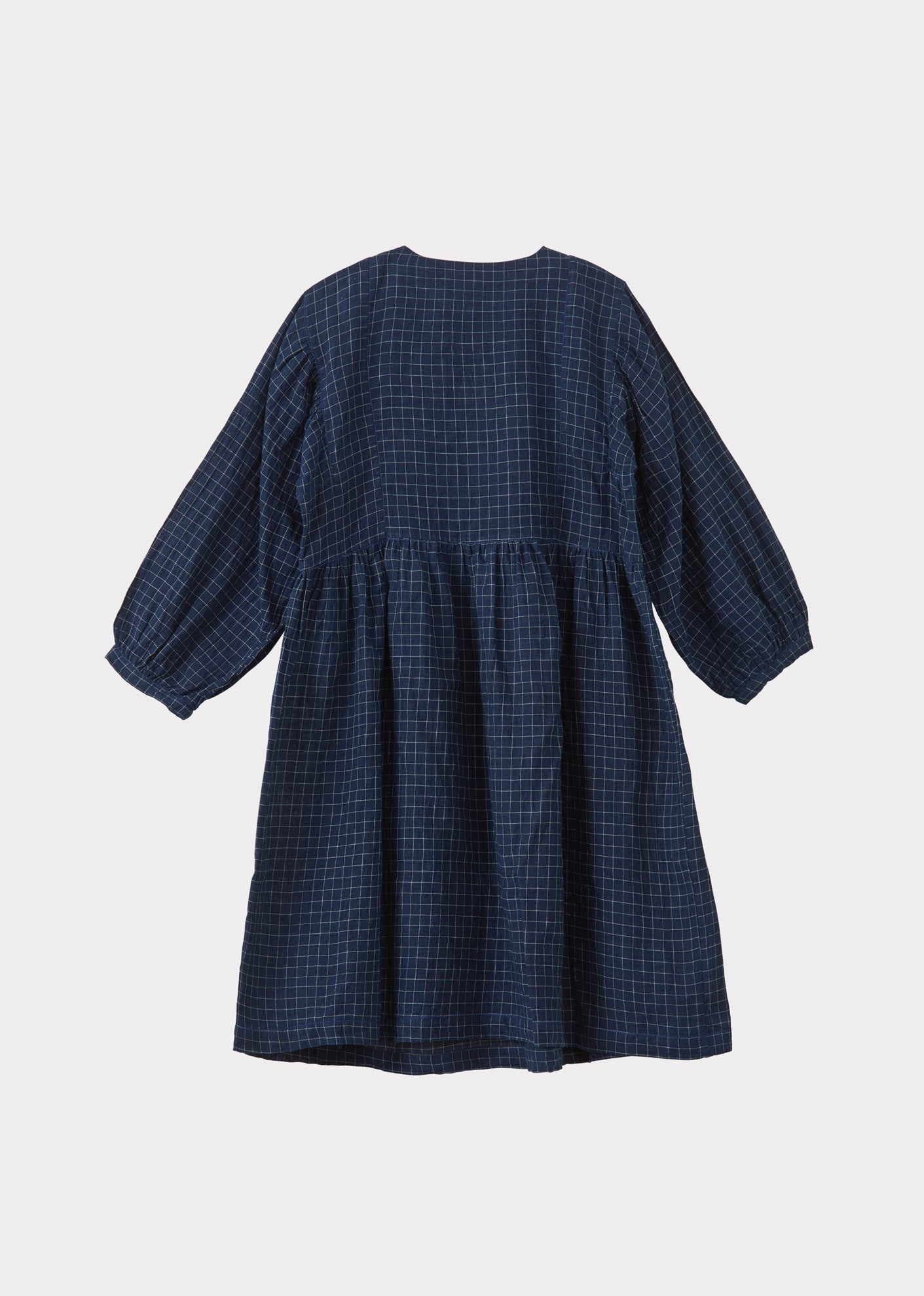 YARROW DRESS TEEN - NAVY YARN DYED CHECK