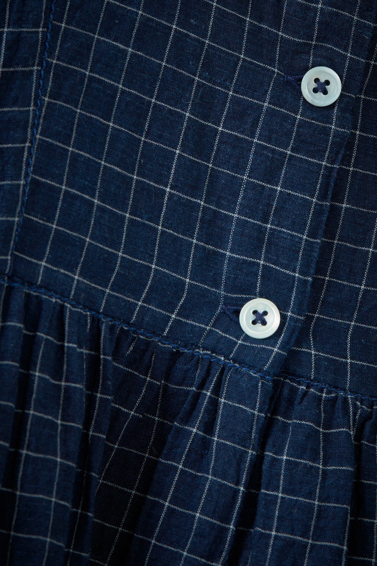 YARROW DRESS  - NAVY YARD DYED CHECK