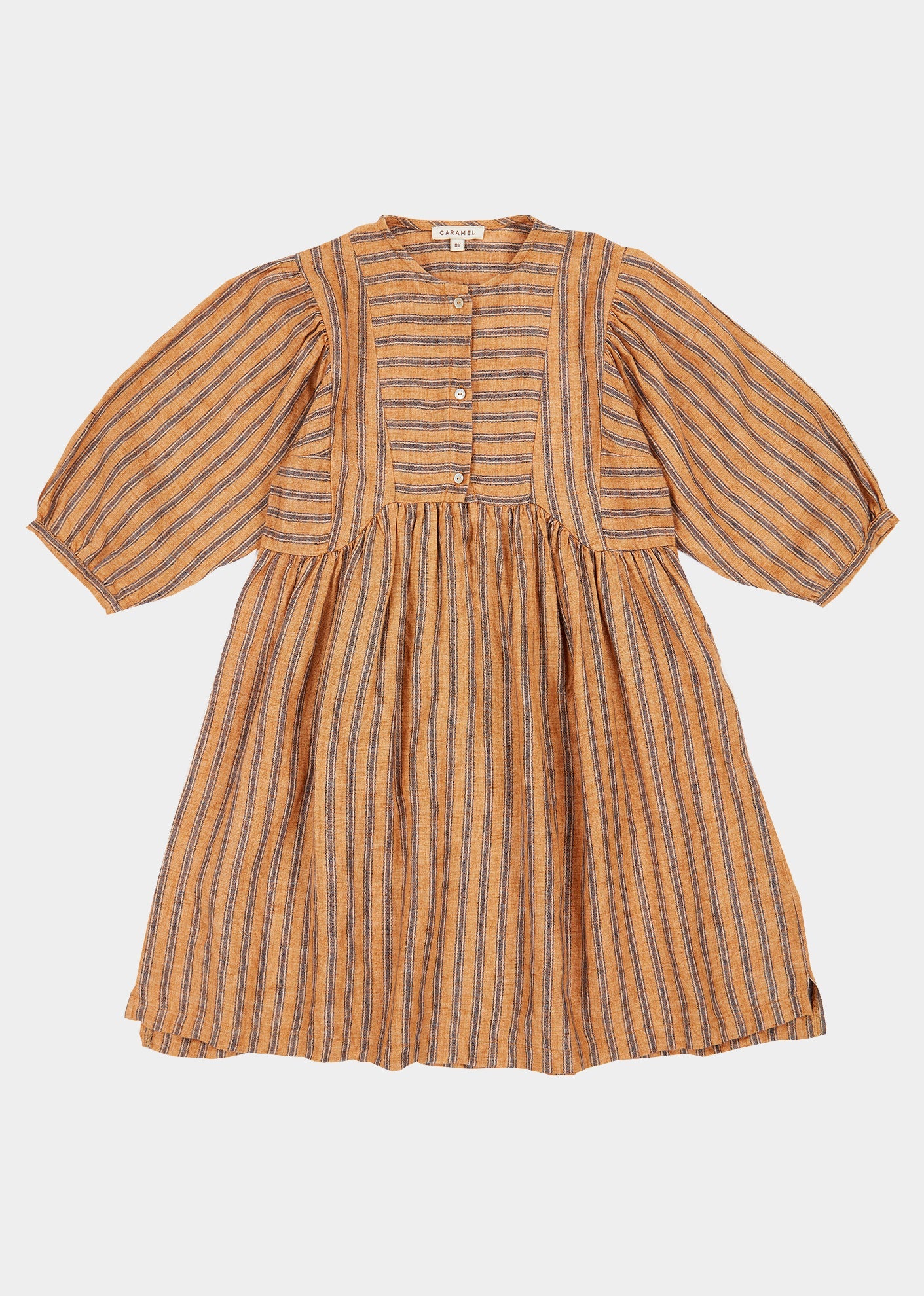 YARROW DRESS TEEN - MUSTARD STRIPE