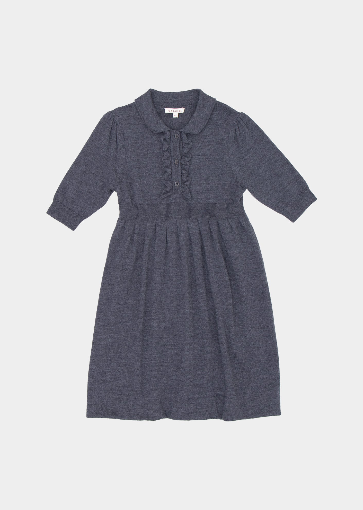 ANETO GIRL DRESS - DARK GREY MELANGE