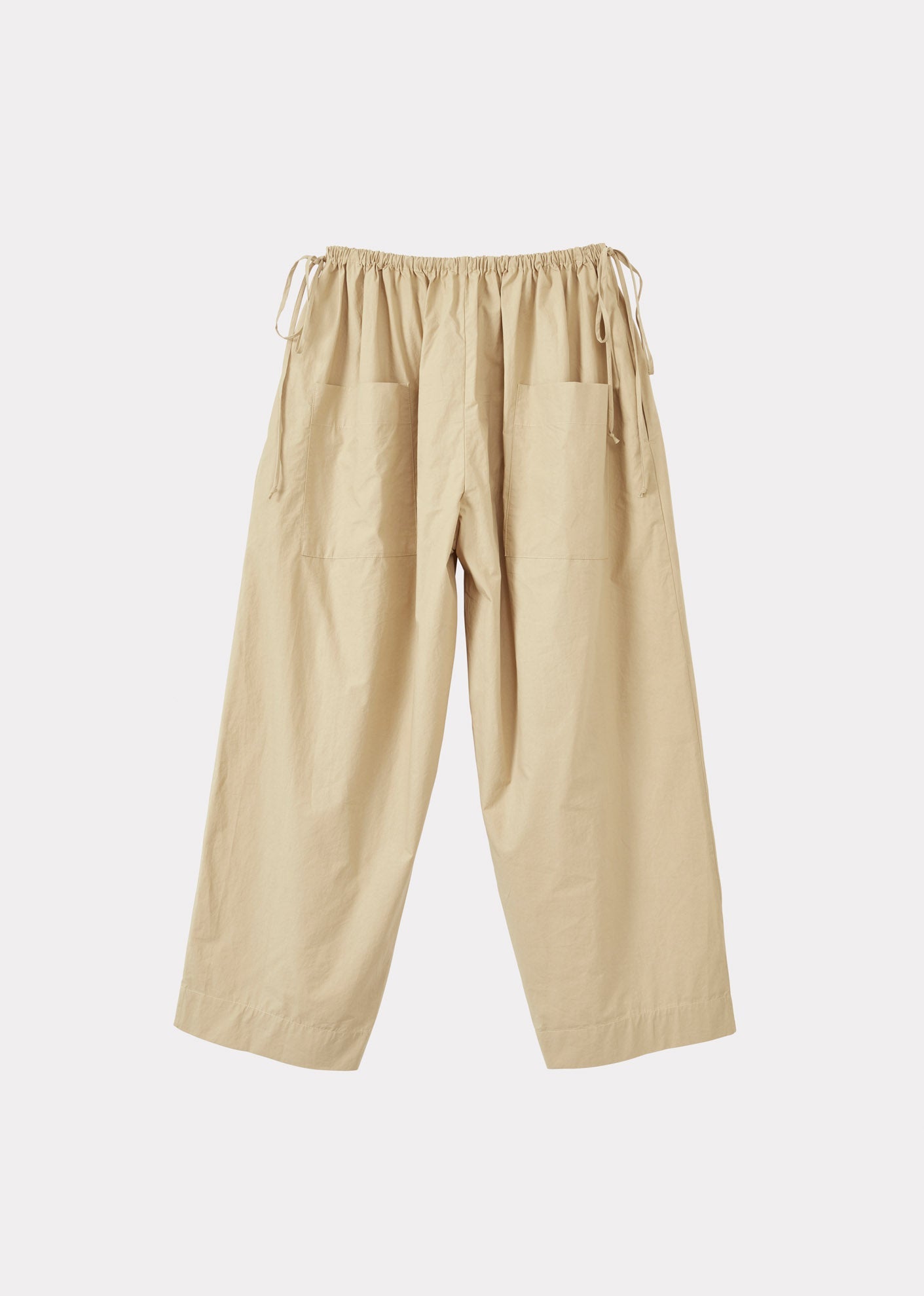 WOMAN DRAWSTRING FULL TROUSERS - BEIGE