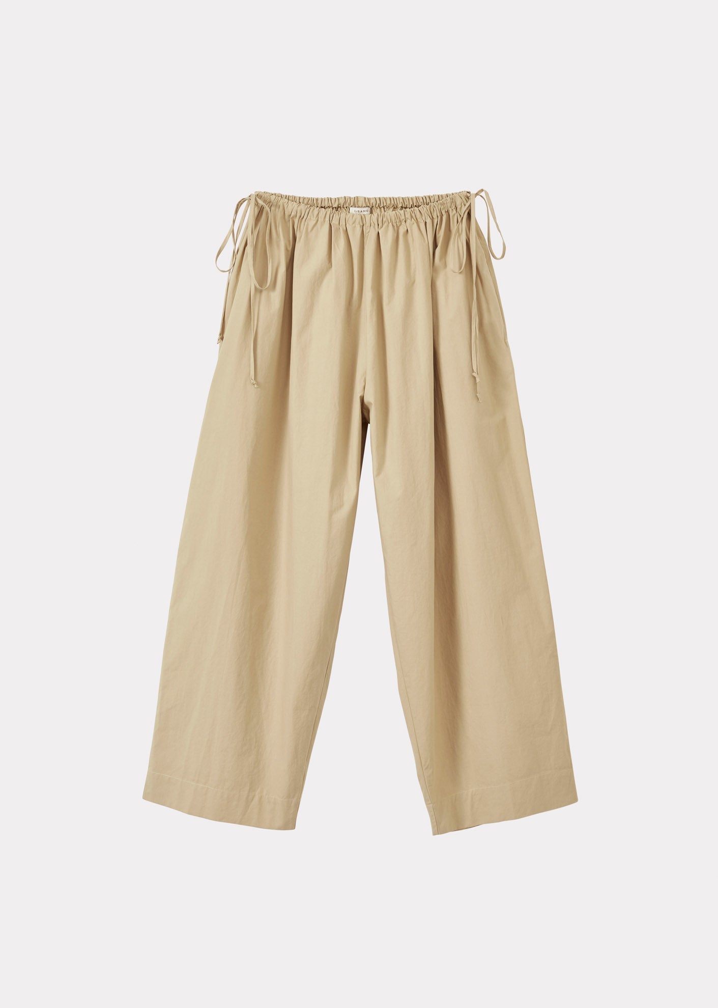 WOMAN DRAWSTRING FULL TROUSERS - BEIGE