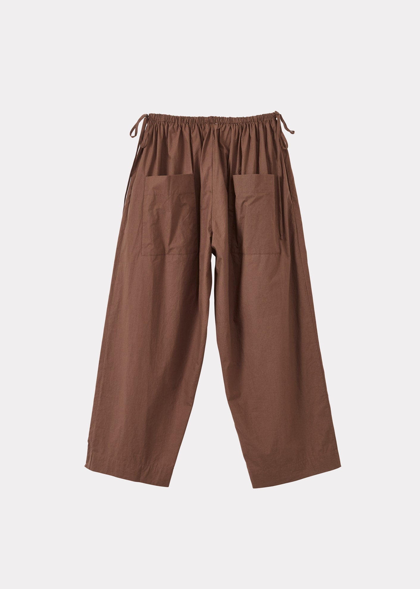 DRAWSTRING FULL TROUSERS - BROWN