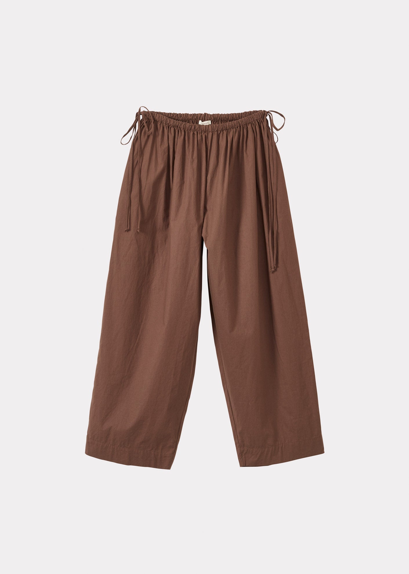 DRAWSTRING FULL TROUSERS - BROWN