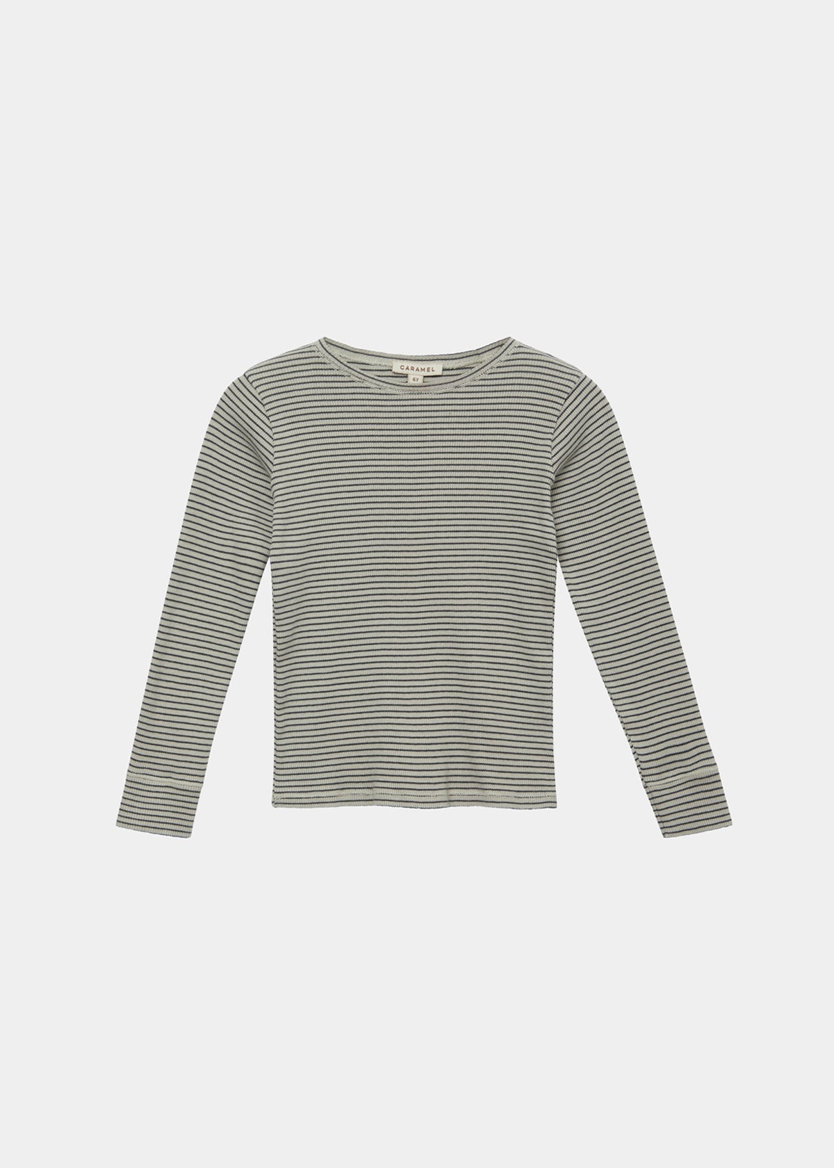 KISHON TOP - PEBBLE/NAVY STRIPE