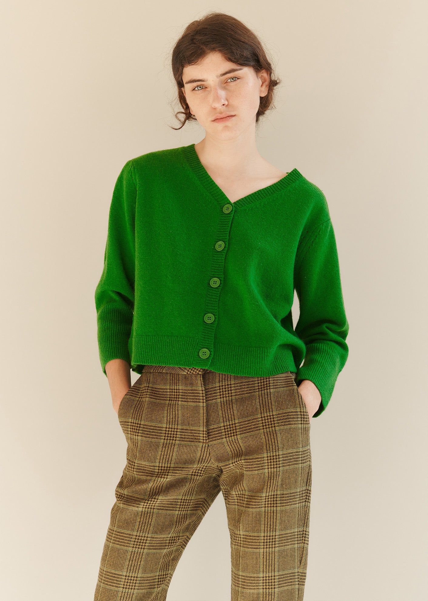 WOMAN CARDIGAN - FOREST GREEN