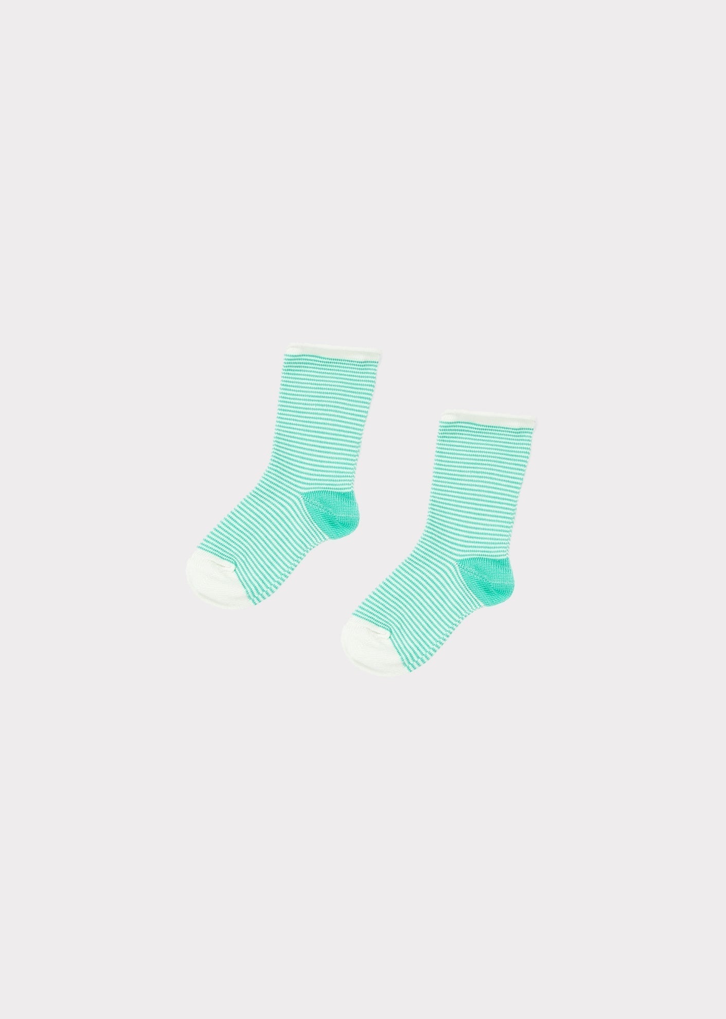 ANKLE BABY SOCKS - MINT / CREAM STRIPE