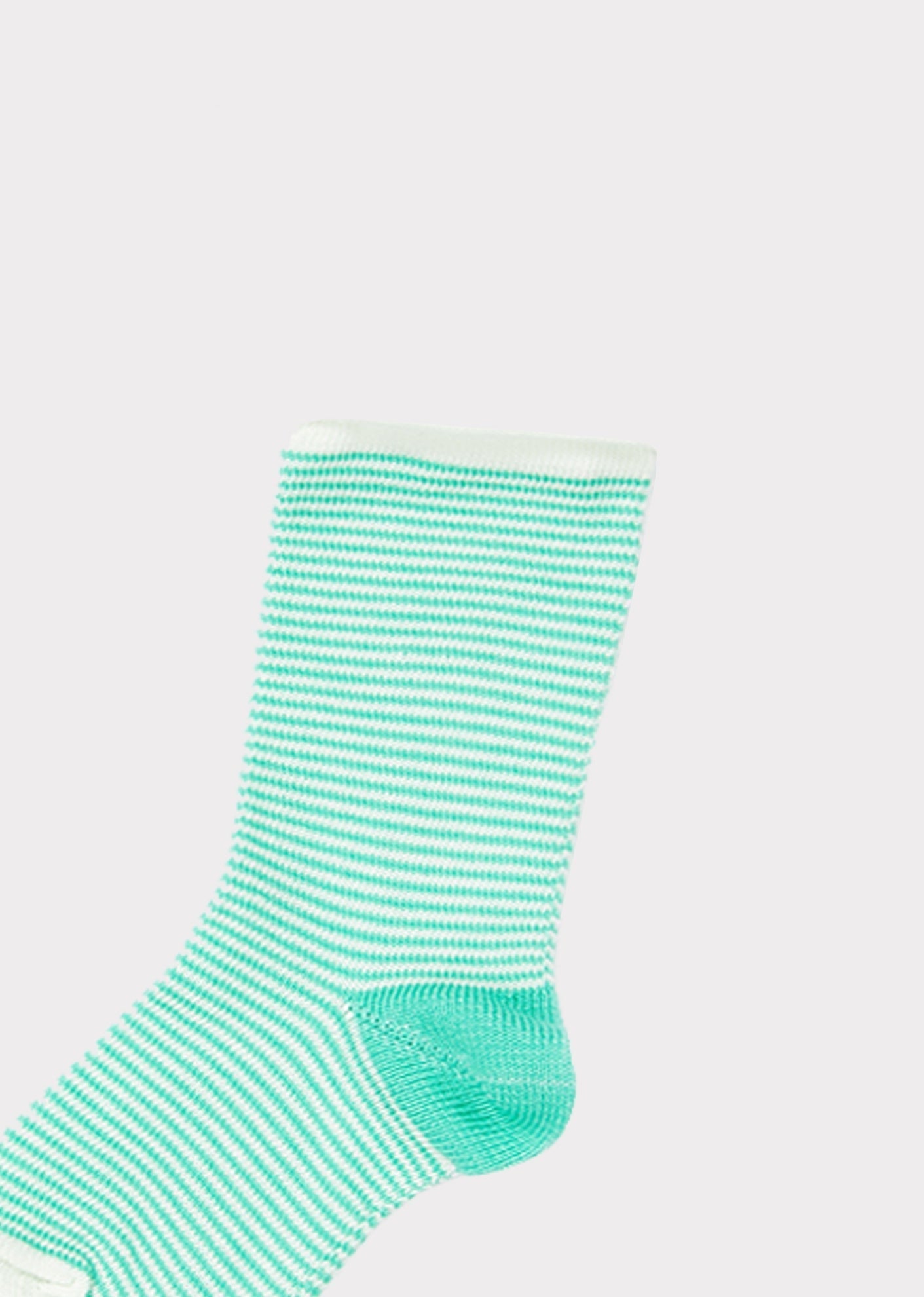 ANKLE BABY SOCKS - MINT / CREAM STRIPE