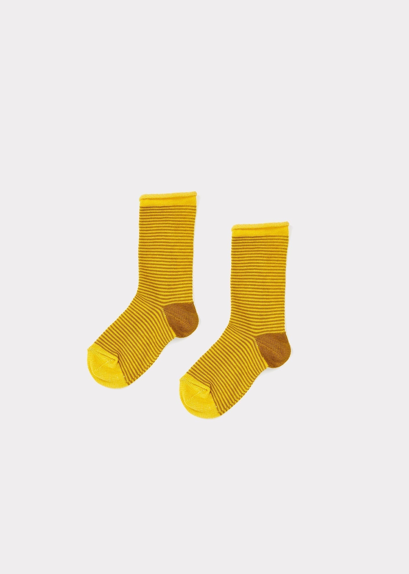 ANKLE KIDS SOCKS - MUSTARD / YELLOW STRIPE