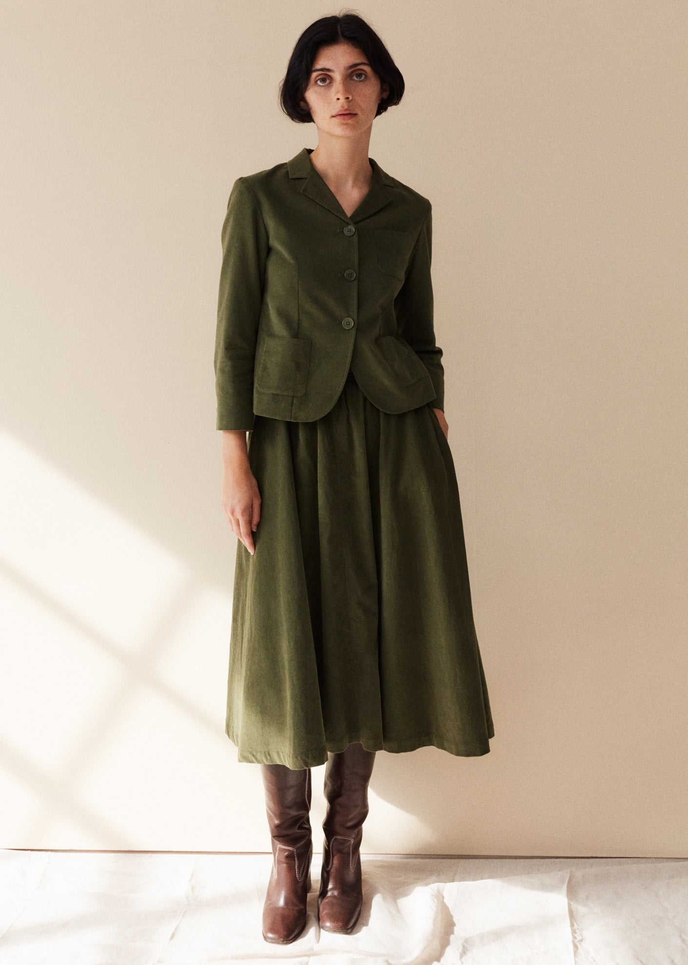 Caramel | Flared Skirt, Olive