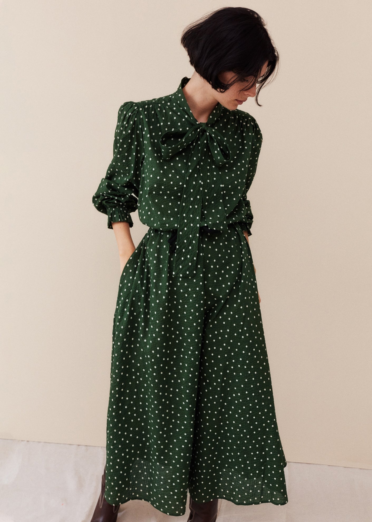 Caramel | Bow Dress, Evergreen Spot