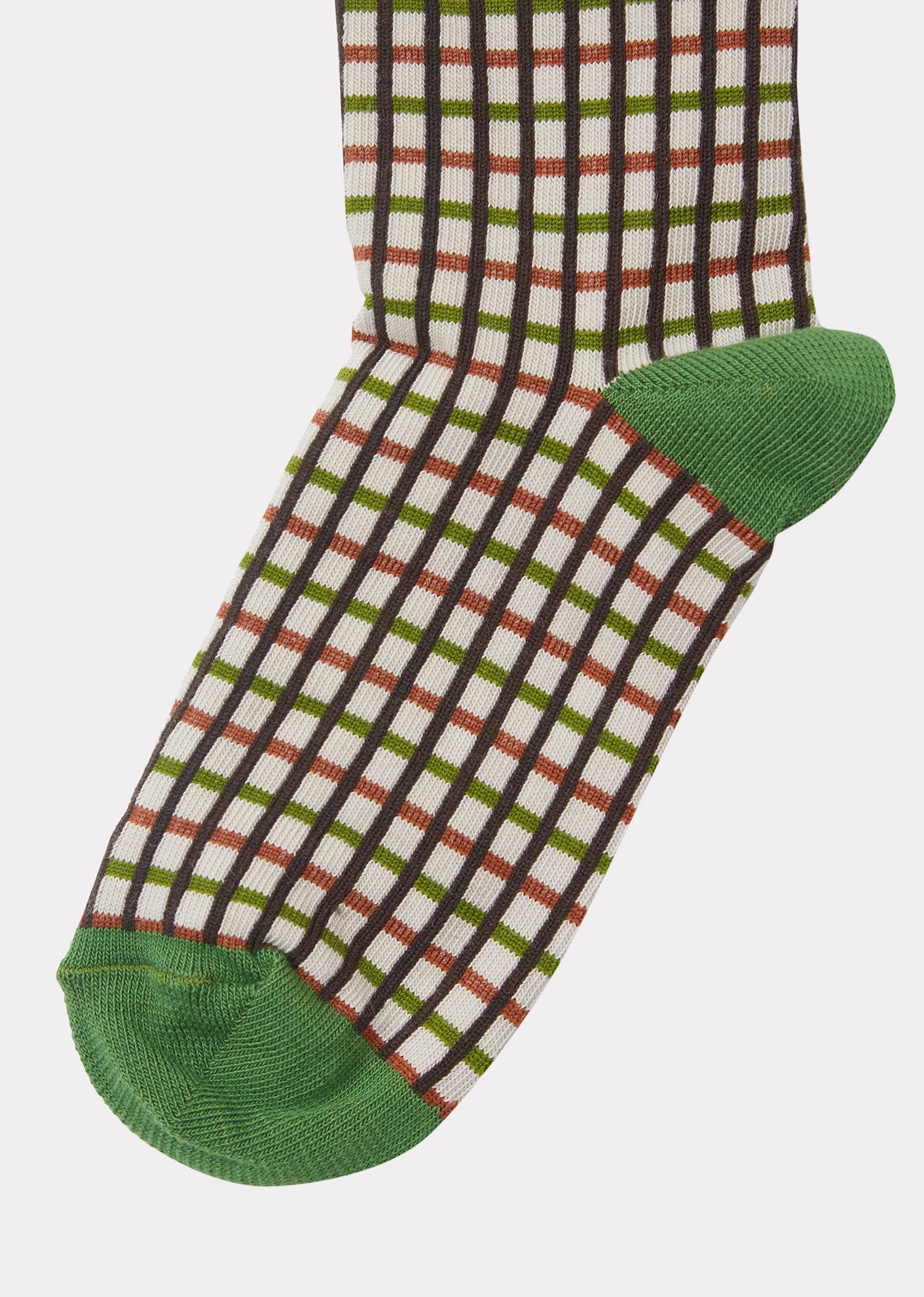 Child Rib Ankle Socks, Check Pattern