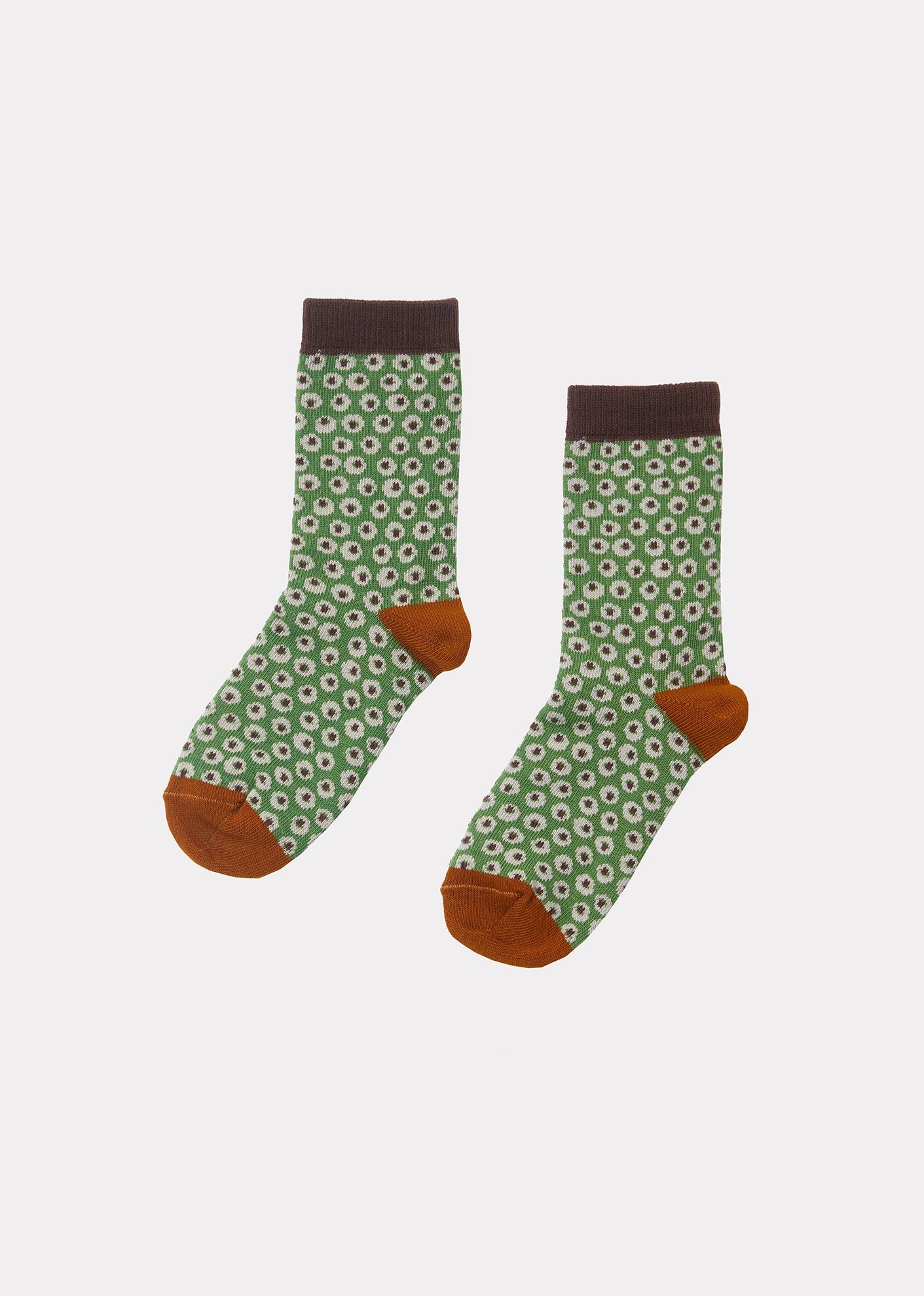 Child Rib Ankle Socks, Green Spot