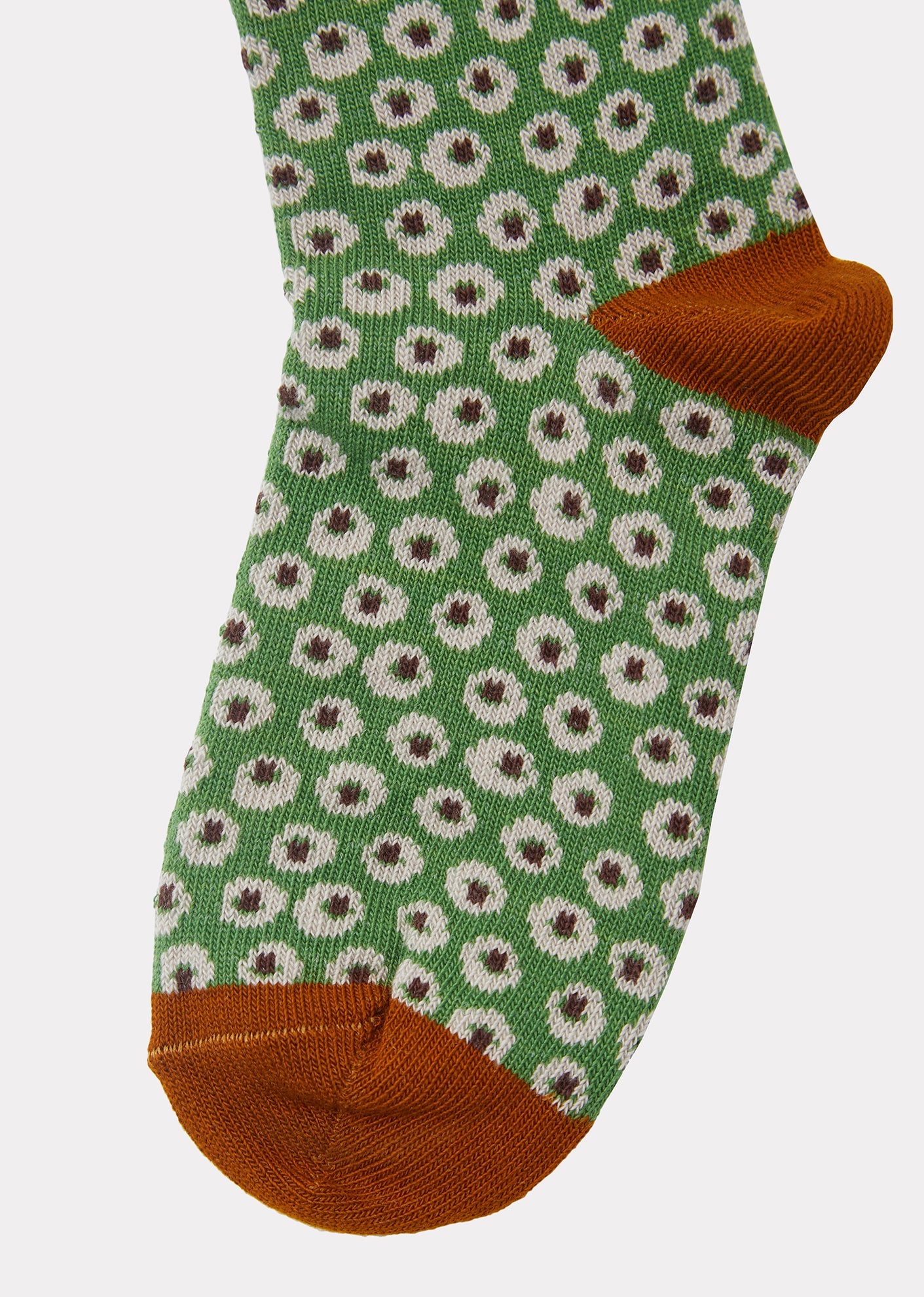 Child Rib Ankle Socks, Green Spot