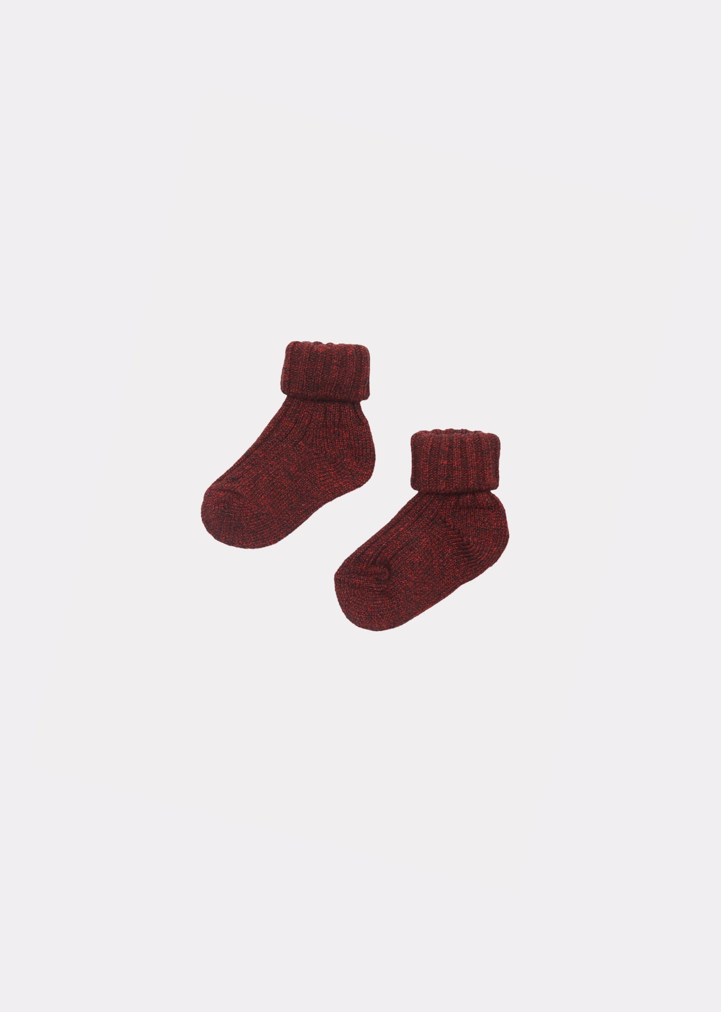 Baby Rib Ankle Socks, Red Melange