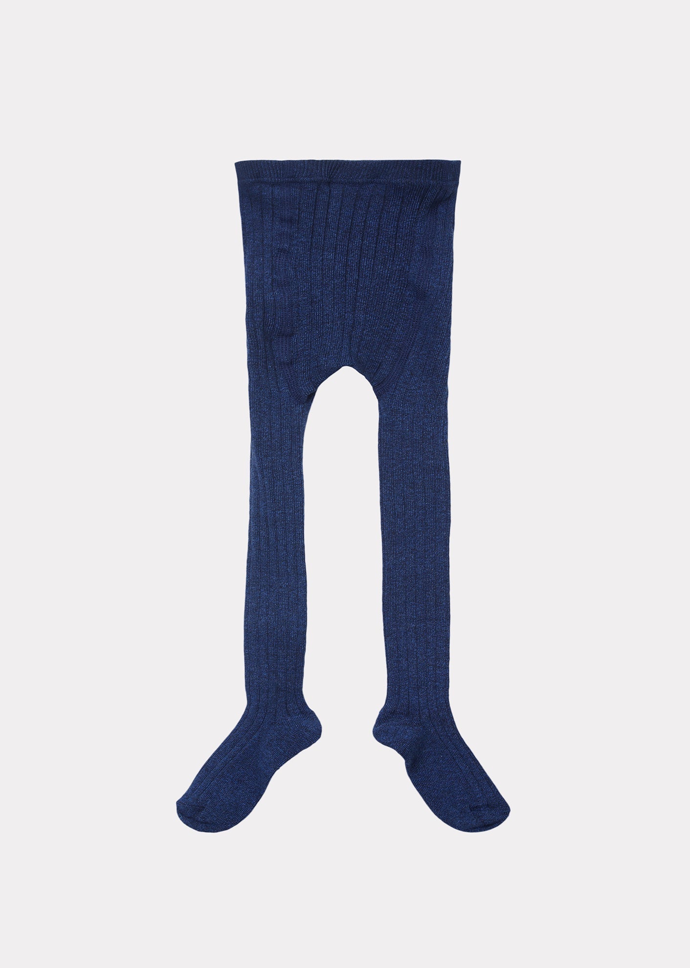 Baby Rib Tights, Blue Melange