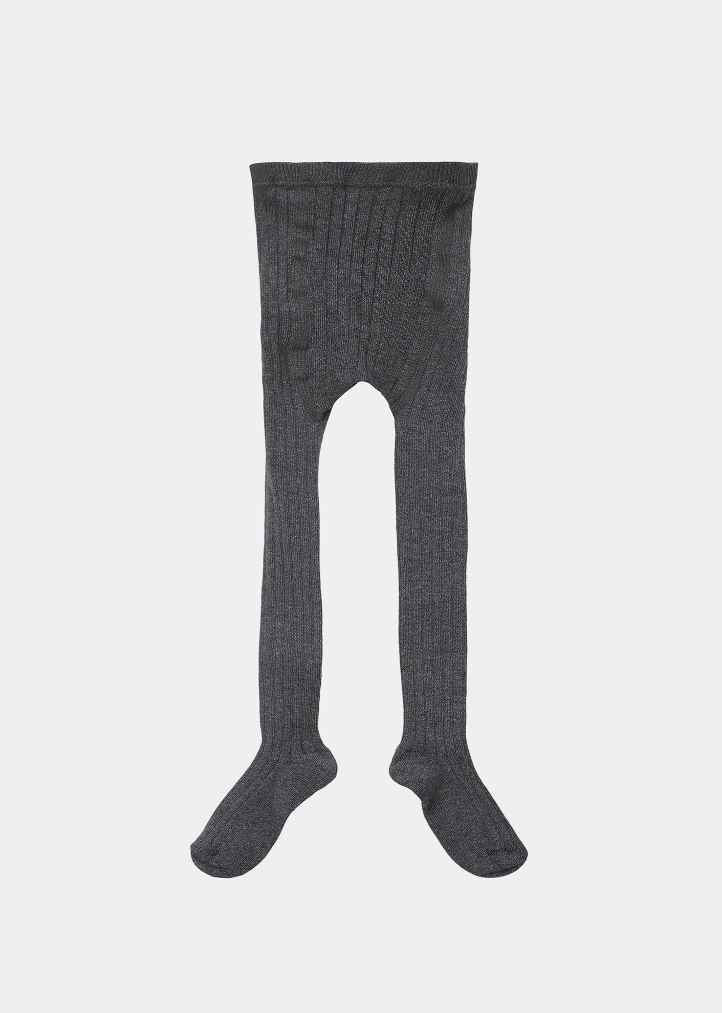 Child Rib Tights, Charcoal Melange