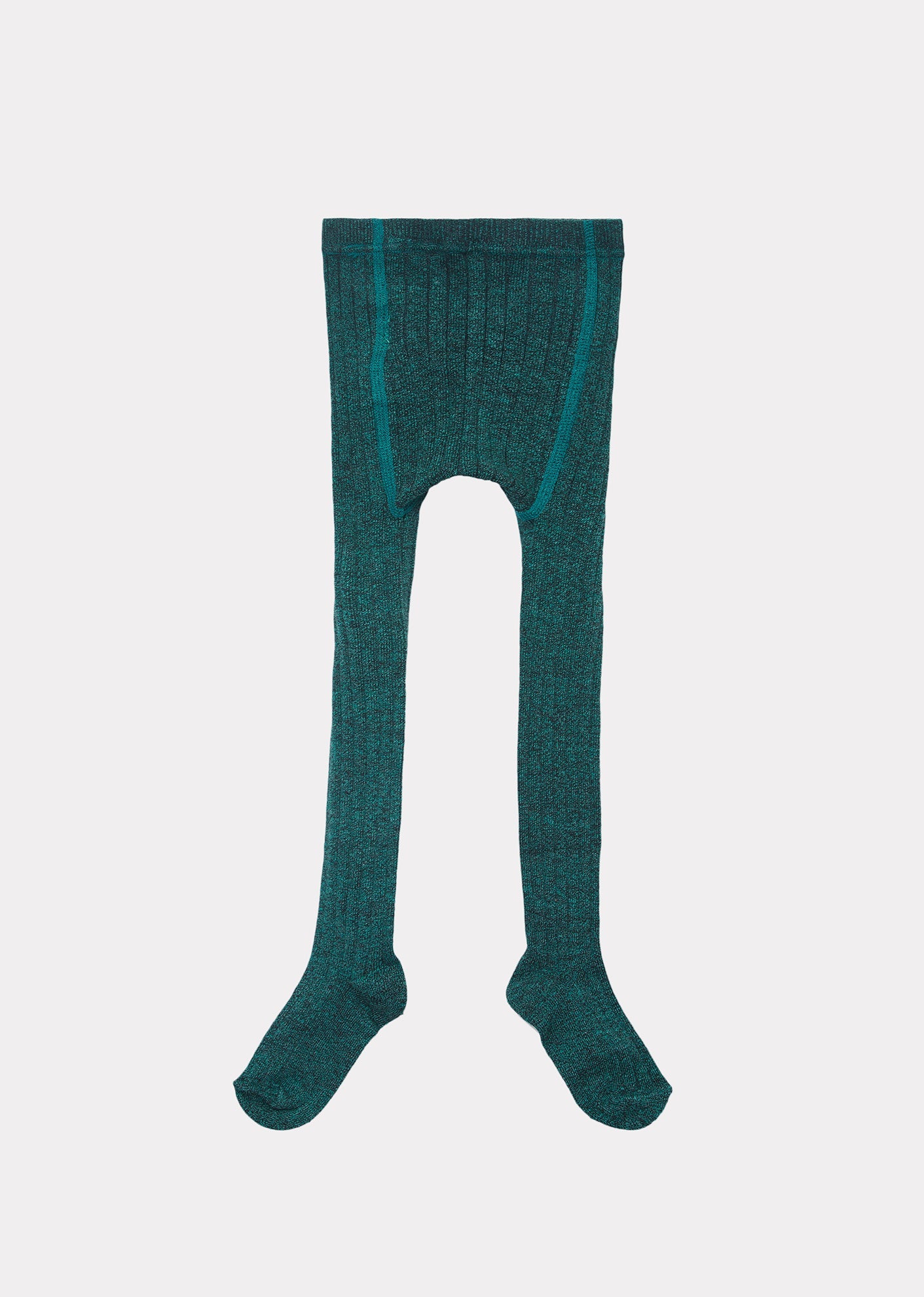Child Rib Tights, Green Melange