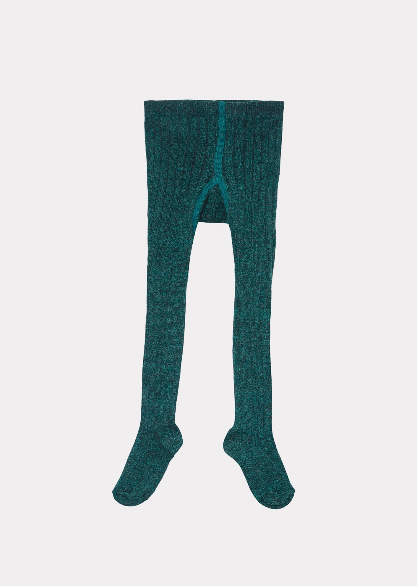 Child Rib Tights, Green Melange