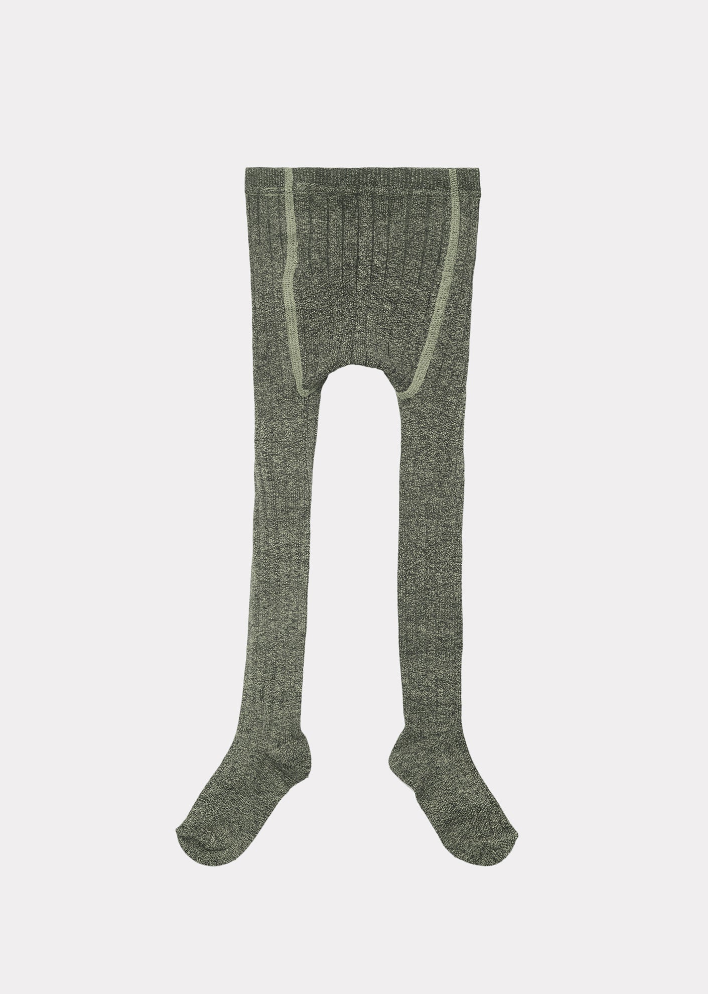 Baby Rib Tights, Sage Melange