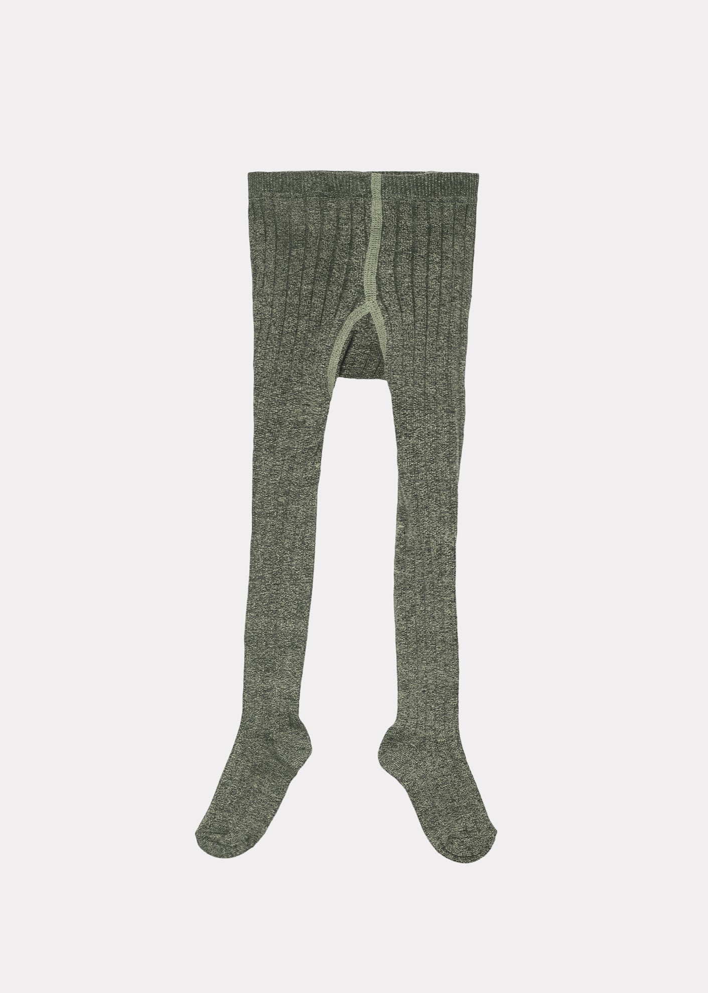 Child Rib Tights, Sage Melange