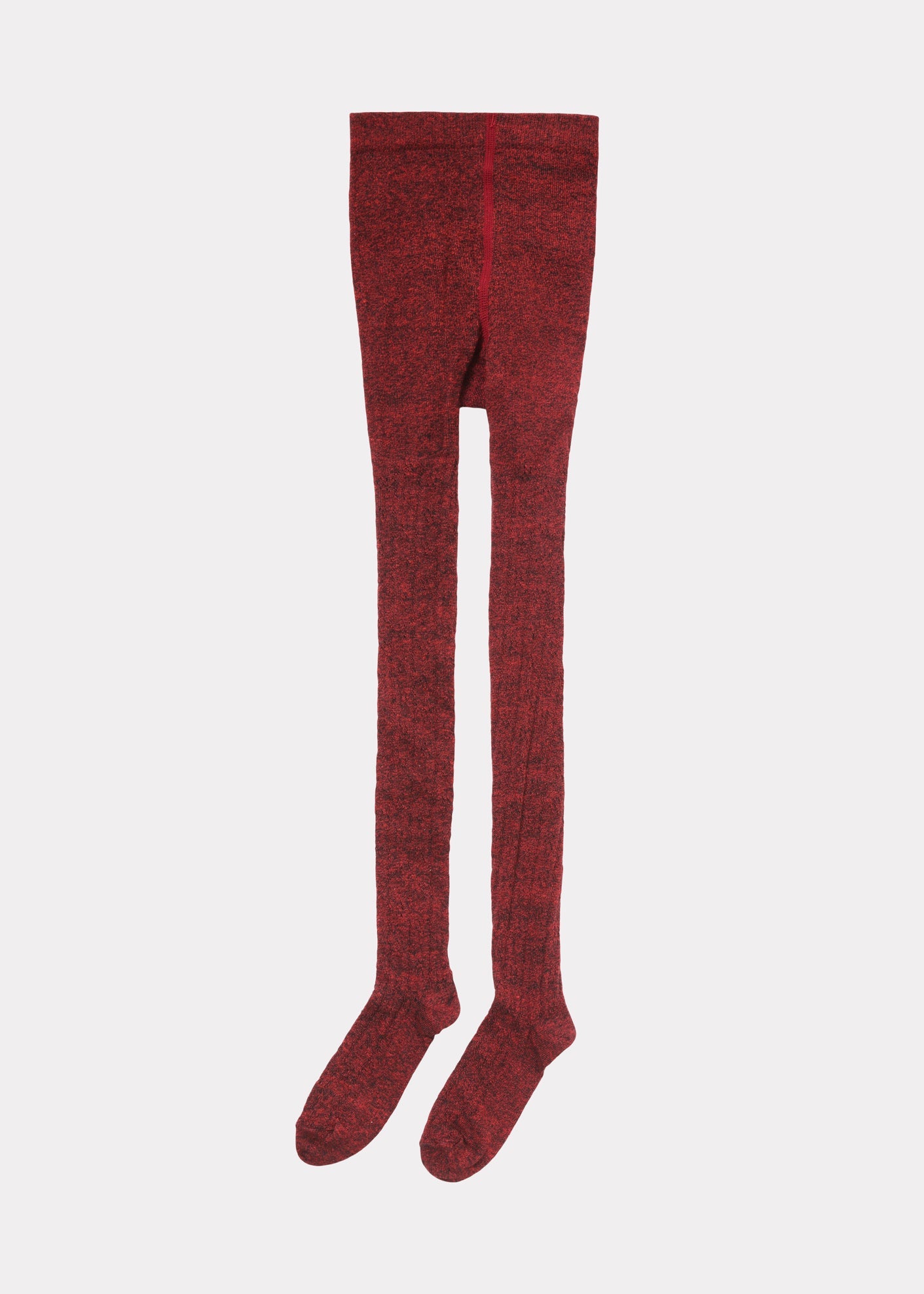 Child Pointelle Tights, Red Melange