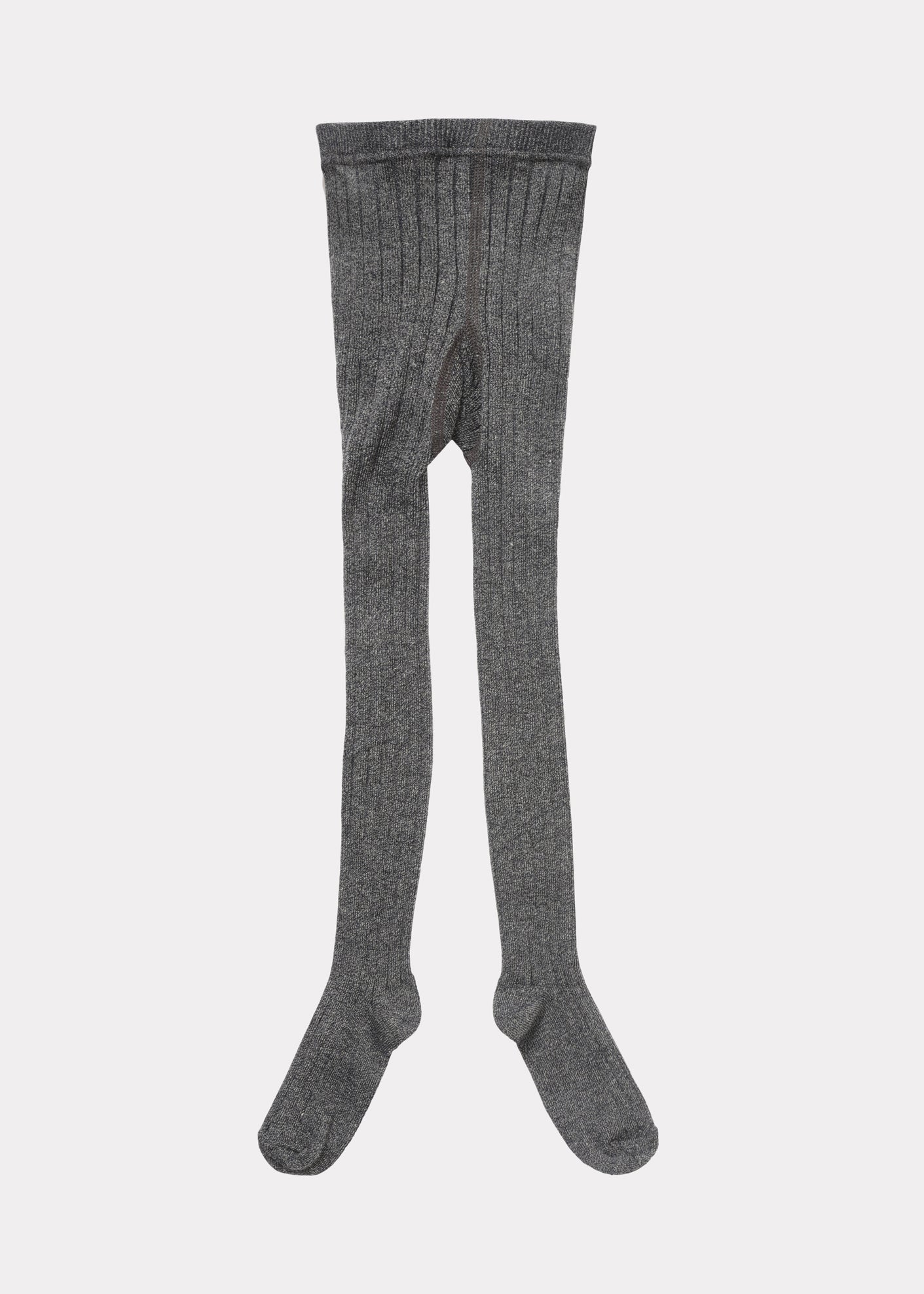 Baby Rib Tights, Grey Melange