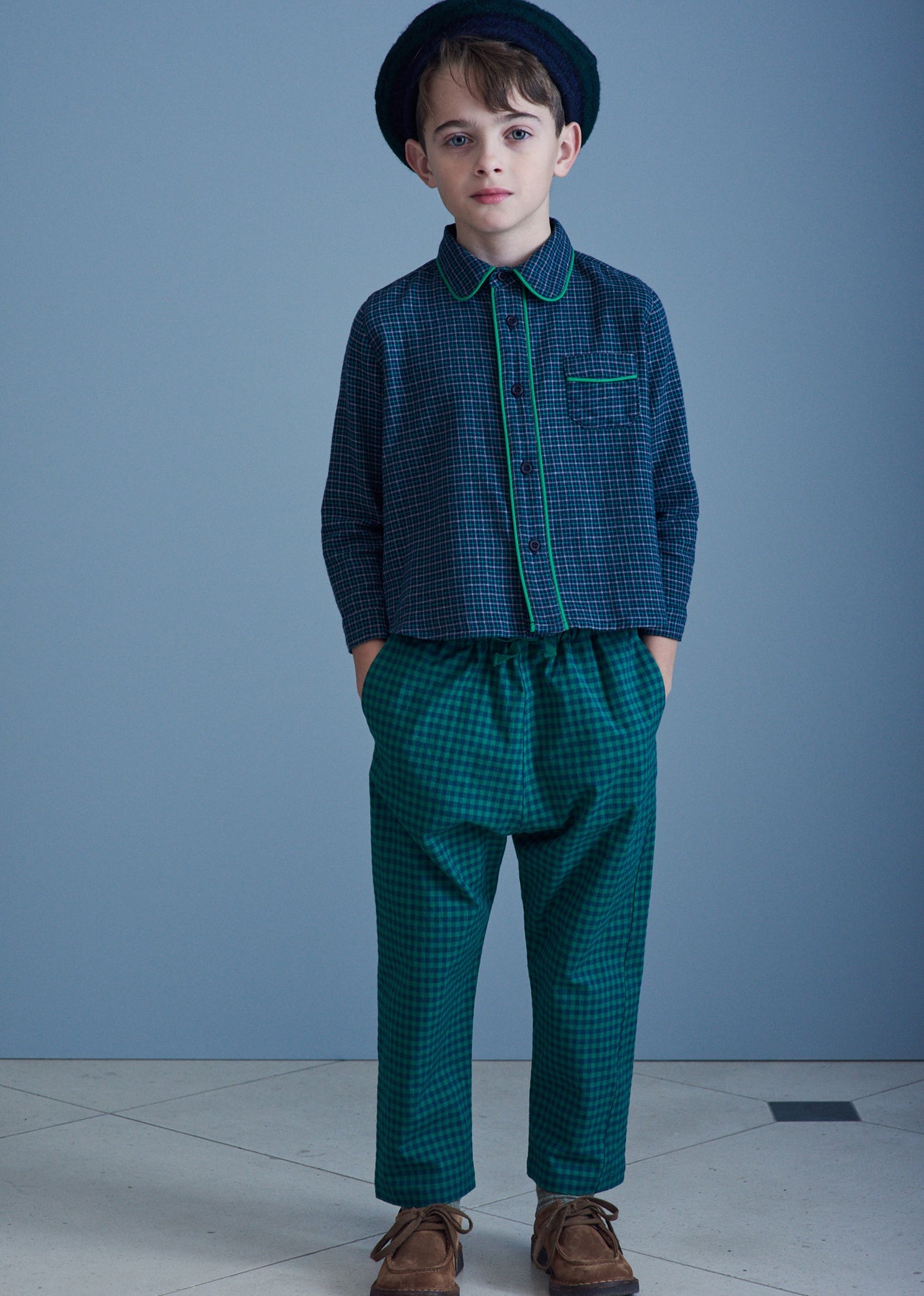 Leda Trousers, Green Check