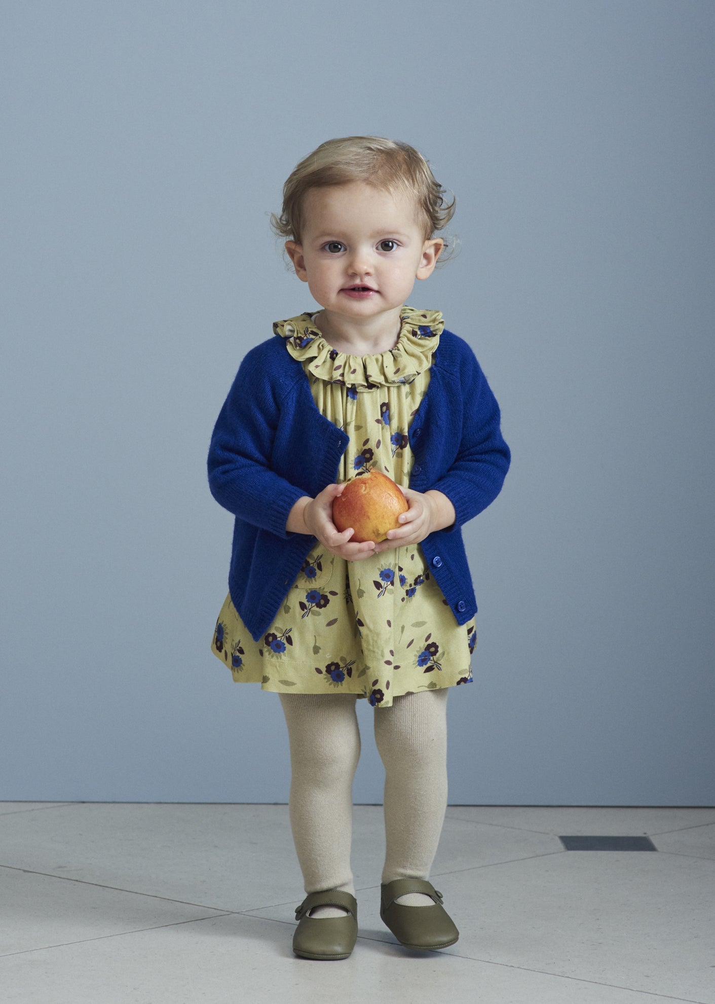 Natta Baby Dress, Yellow Thistle Print