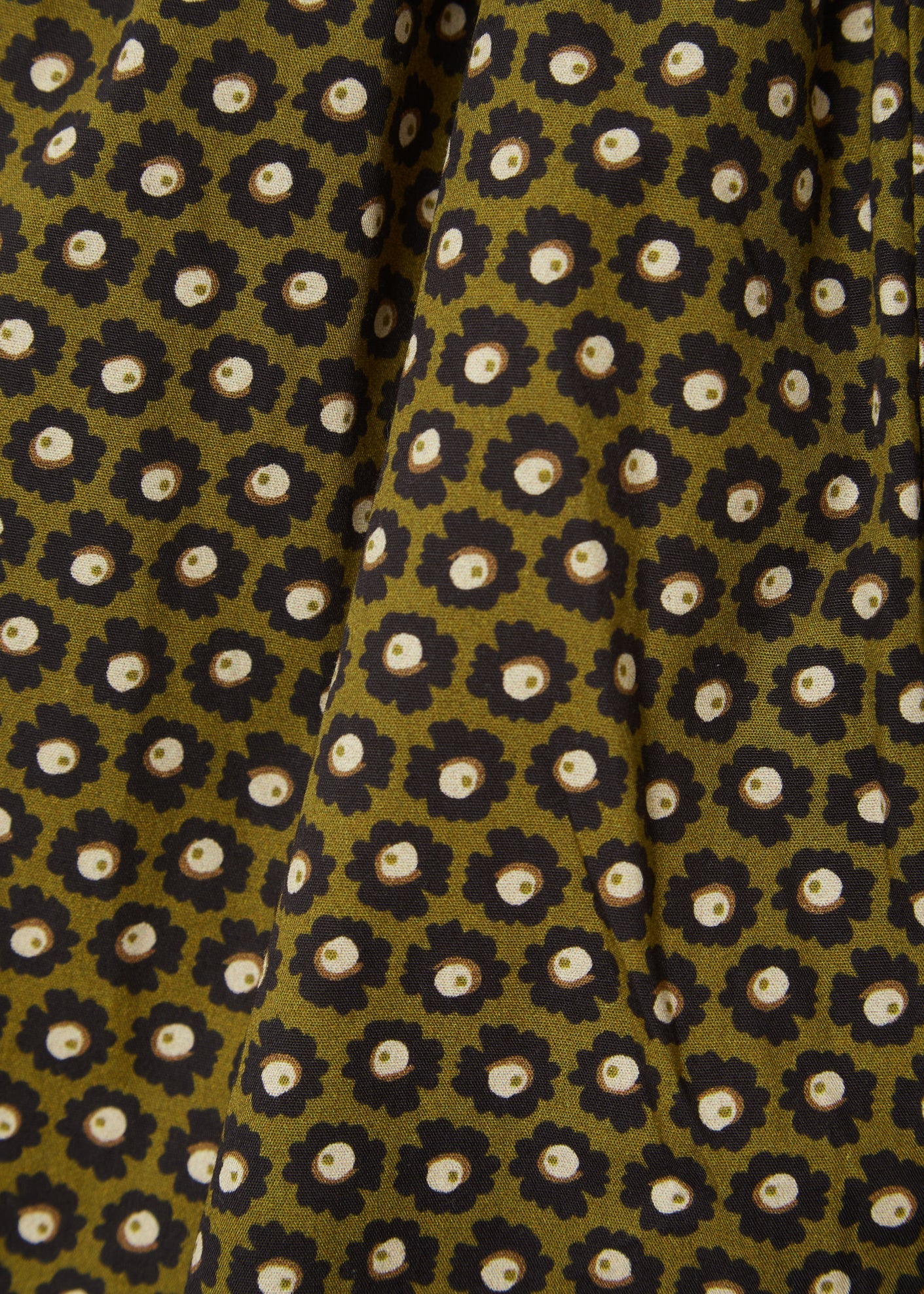 Gobi Baby Dungaree, Olive Flower Spot Print