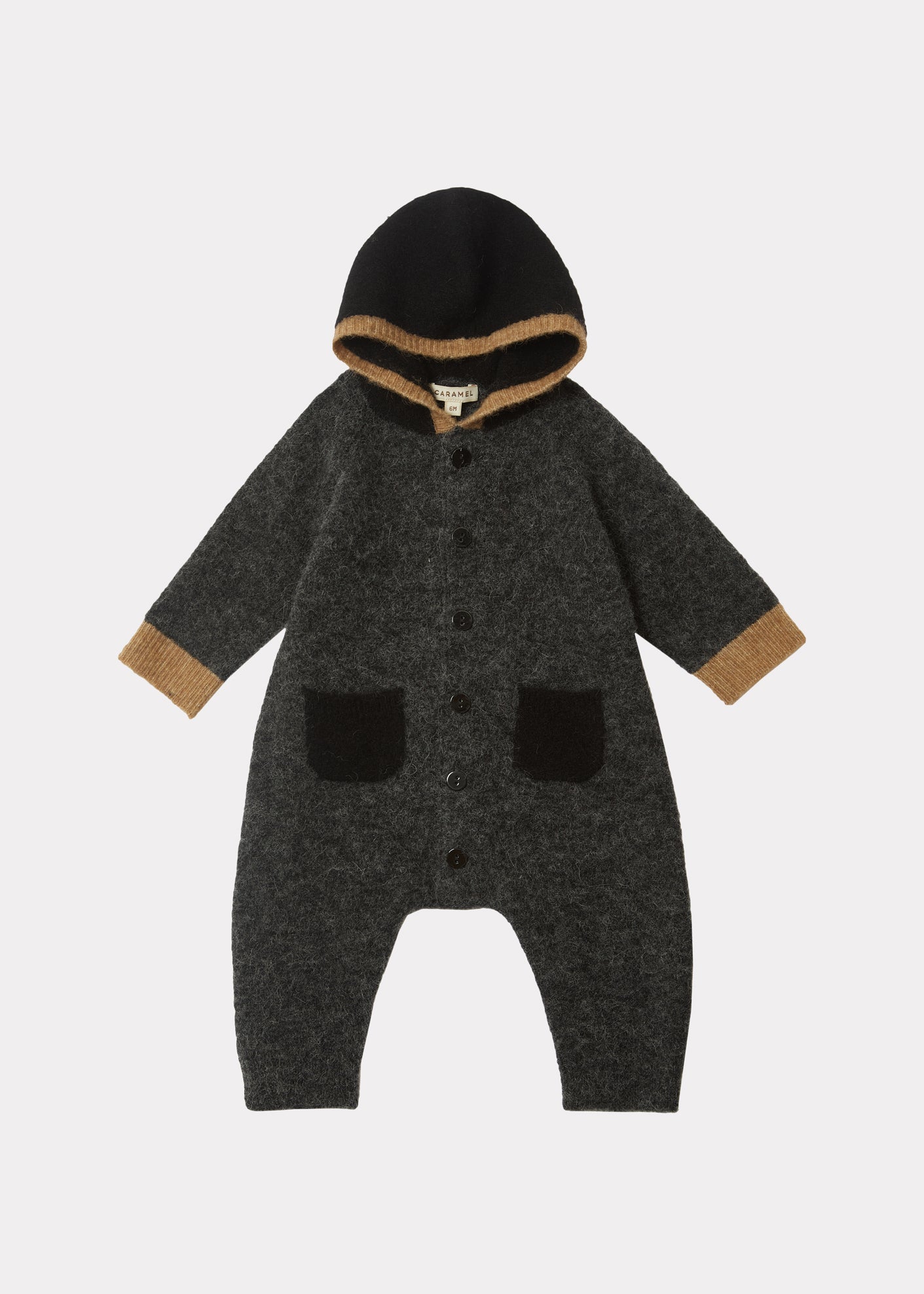 Odell Baby Romper, Black Camel