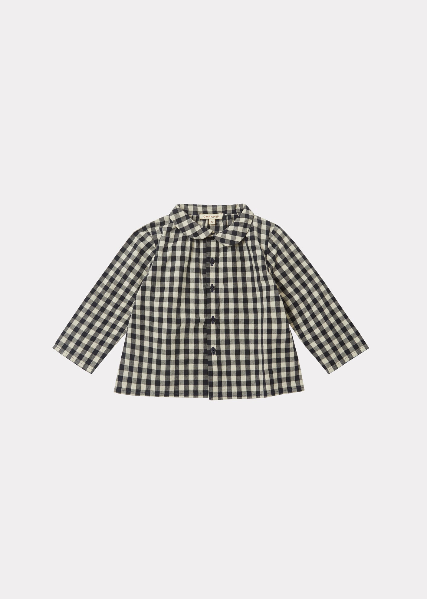 Eos Baby Shirt, Blue Gingham Check