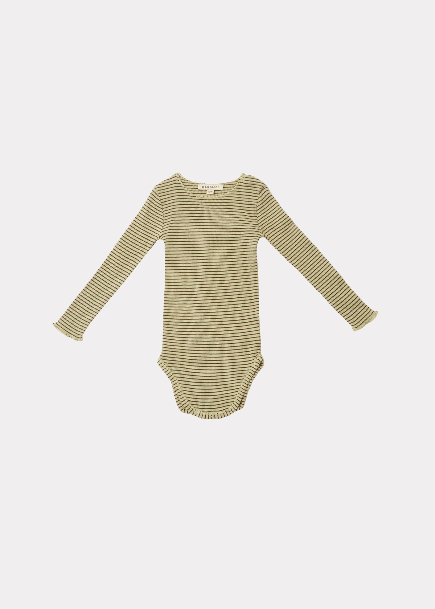 Hanau Baby Romper, Lemon Chocolate Stripe